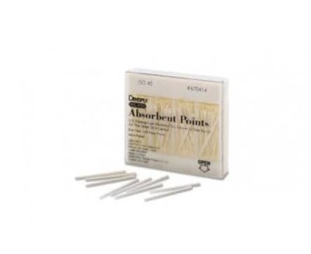 Dentsply Maillefer Absorbent Paper Points, ISO #20, 0.02 Taper, Hand-Rolled, Yellow, Non-Sterile, Bulk Pack of 200, 670409 - Paper Points Bulk Pk 200/PK #20 - Image 1