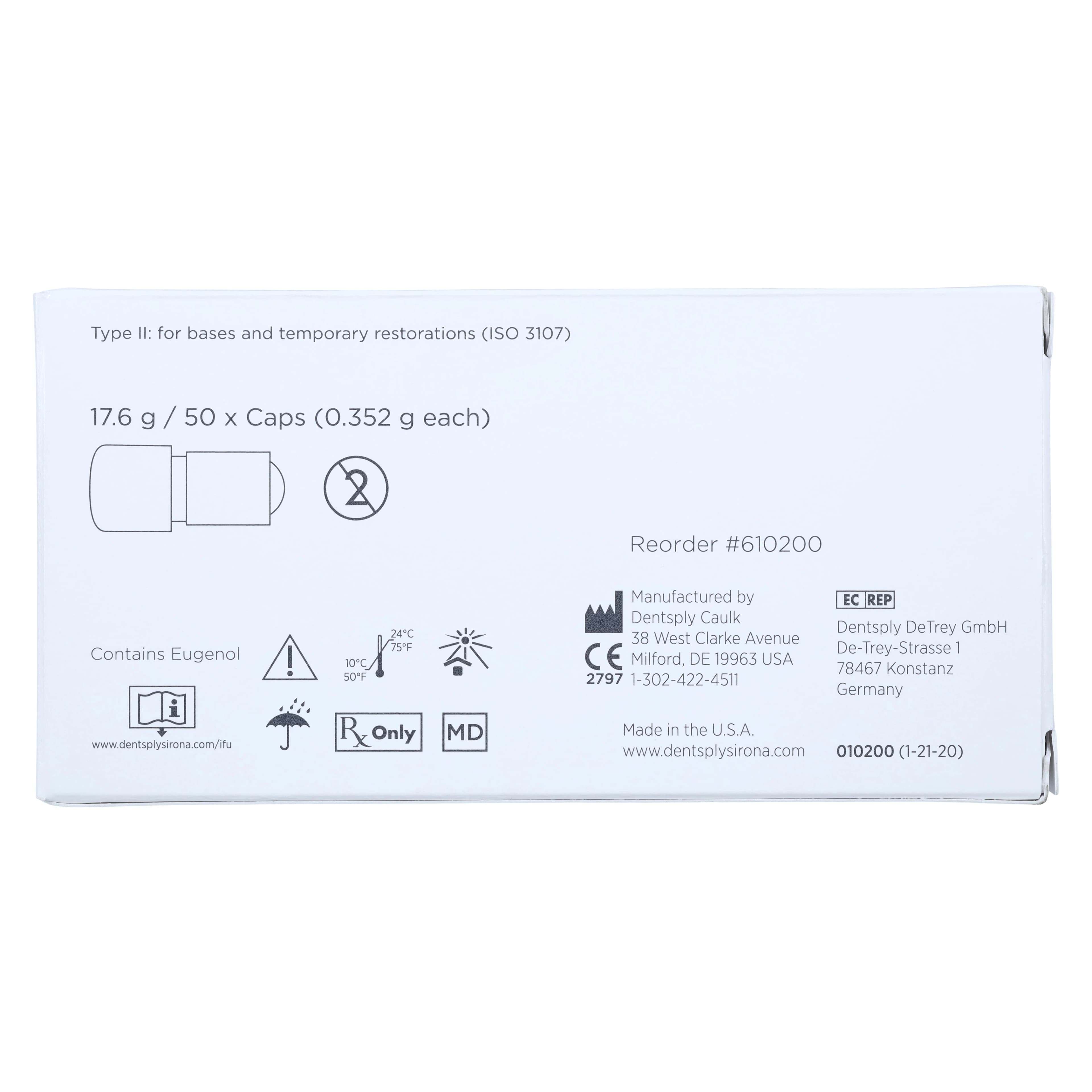 Dentsply Sirona IRM Intermediate Restorative Material Capsules, 0.34 g, 50/Box, 610200 thumbnail 4