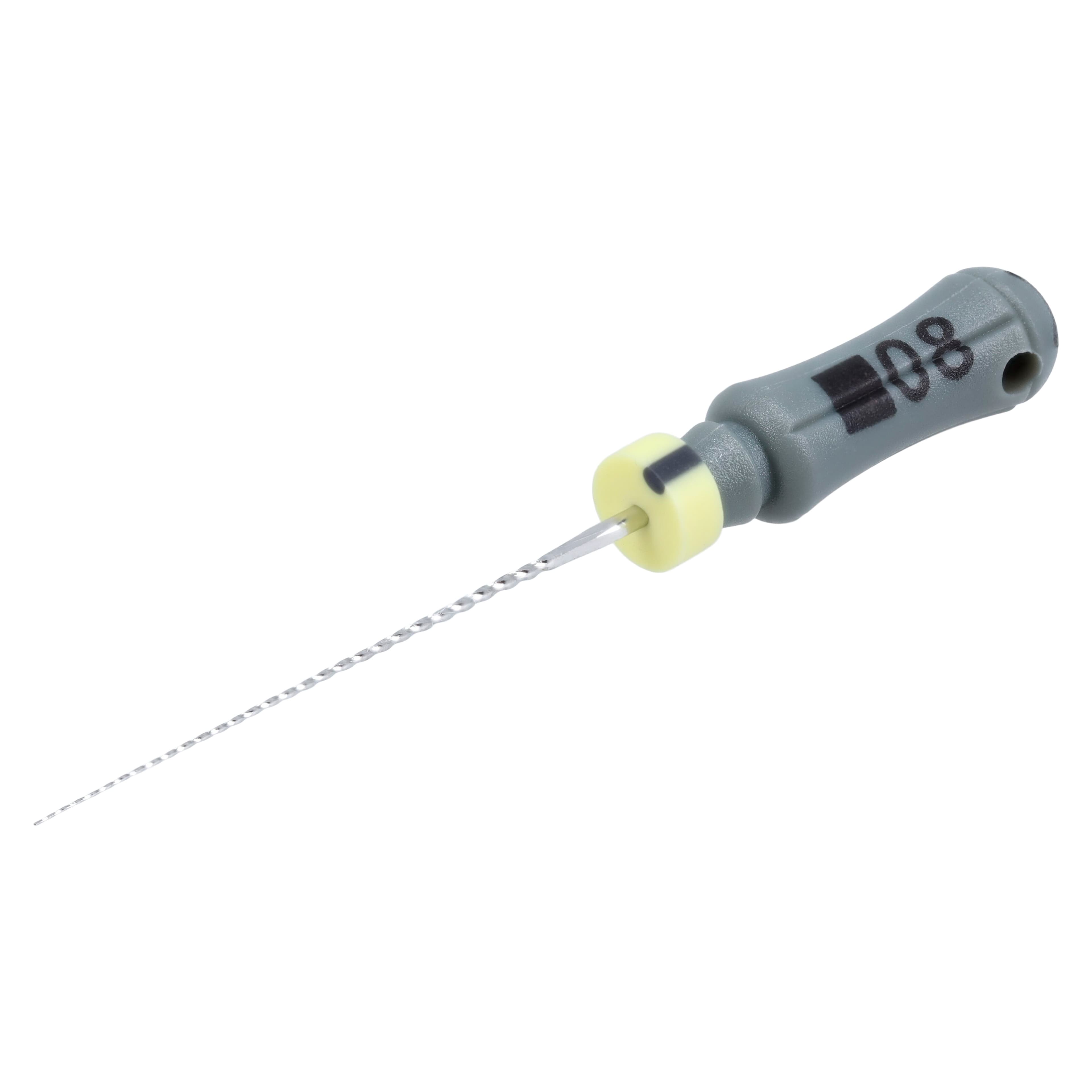 Dentsply Sirona Maillefer K-File, Stainless Steel, Size #08, 21 mm, Color-Coded Gray, 6/Pack, 671100 thumbnail 2
