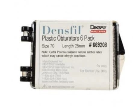Densfil Plastic Endodontic Obturators, #70 Green, 0.04 Taper, 25mm, Refill Pack of 6, 669208 - Densfil&reg; Thermal Endodontic Obturators - Plastic Obturators Refill Pack - #70 - Image 1