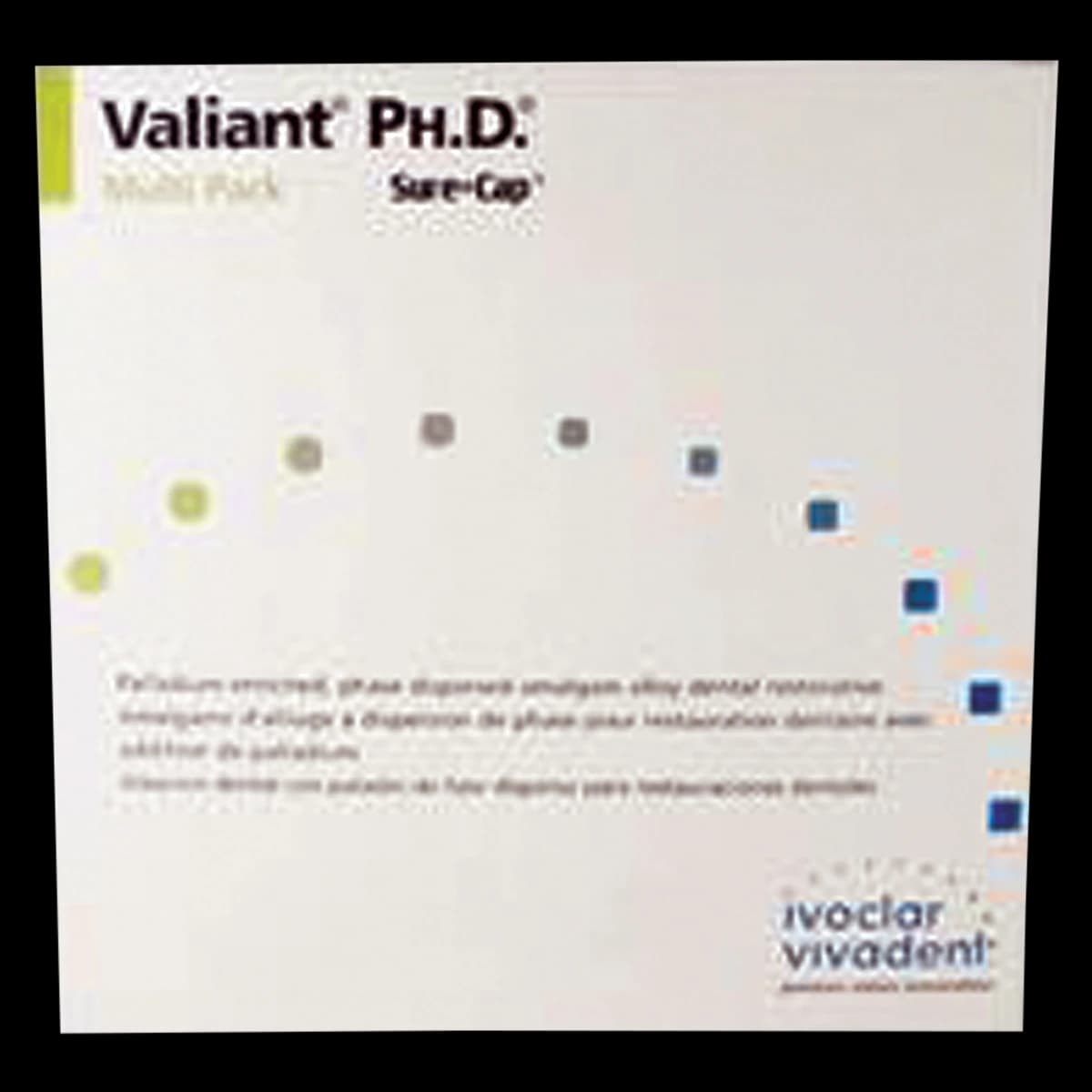Valiant Ph.D. Sure Cap Amalgam Alloy Capsules, 2 Spill (Double), 600 mg, Regular Set, Blue, 500/Box, NA6050421 - Valiant® Ph.D #2 Spill Box of 500 Capsules - Image 1