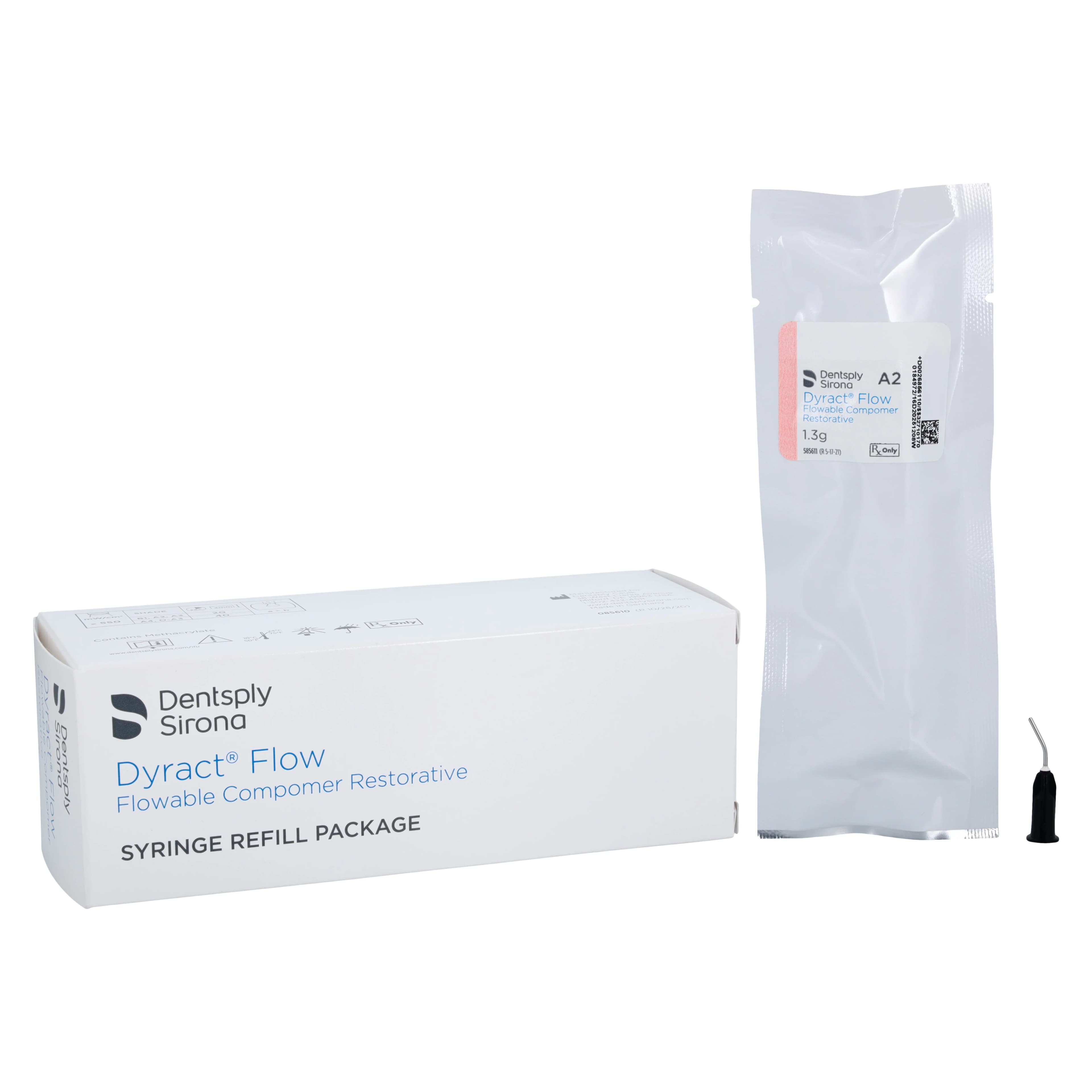 Dyract Flow Flowable Compomer Restorative Syringe Refill, Shade A2, 1.3 g, 25 Tips, 685611 - Dyract Flow Flowable Composite Syringe - Image 1
