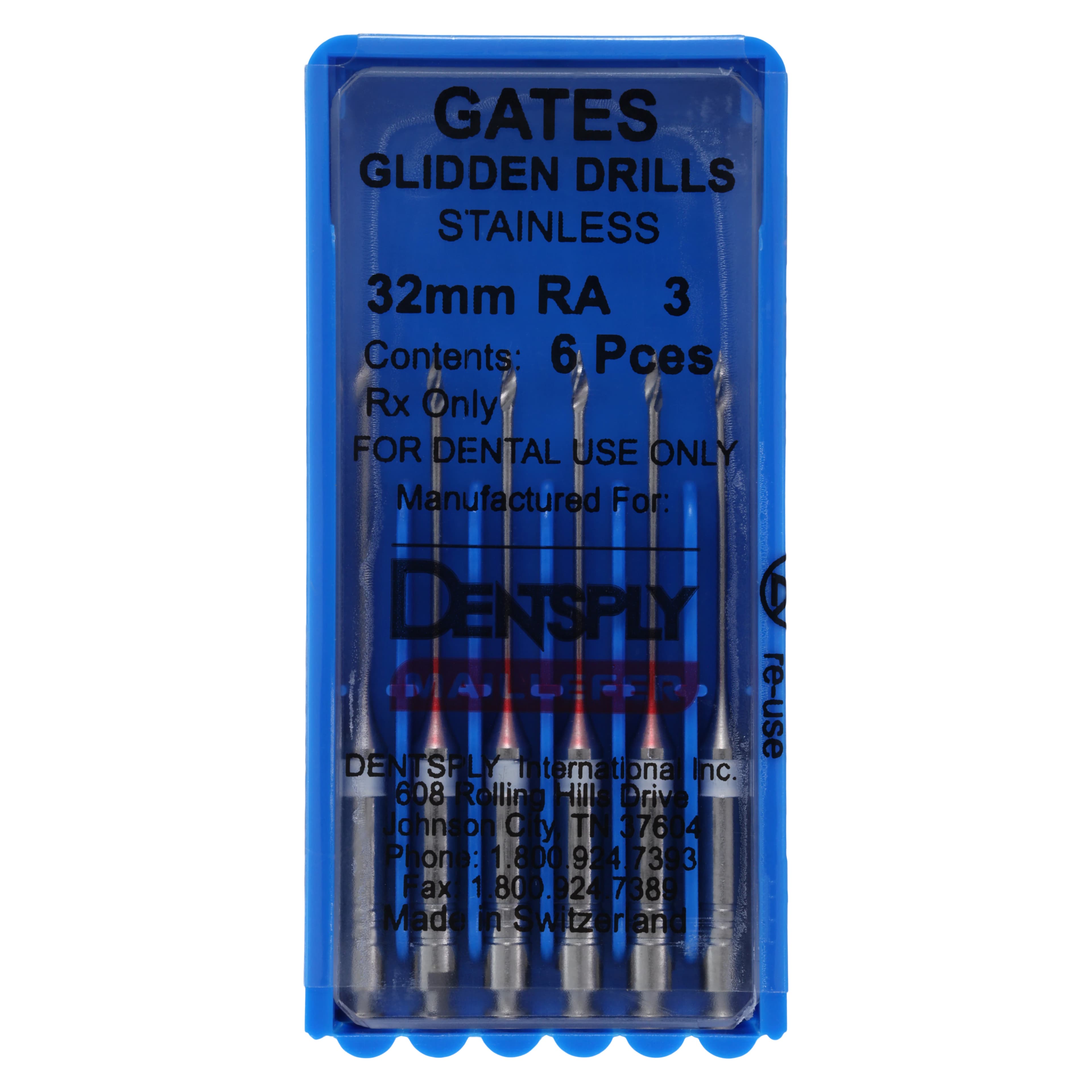 Dentsply Maillefer Gates Glidden Drills, Right Angle, Size #3, 32 mm, 6/Pkg, 671502 thumbnail 4