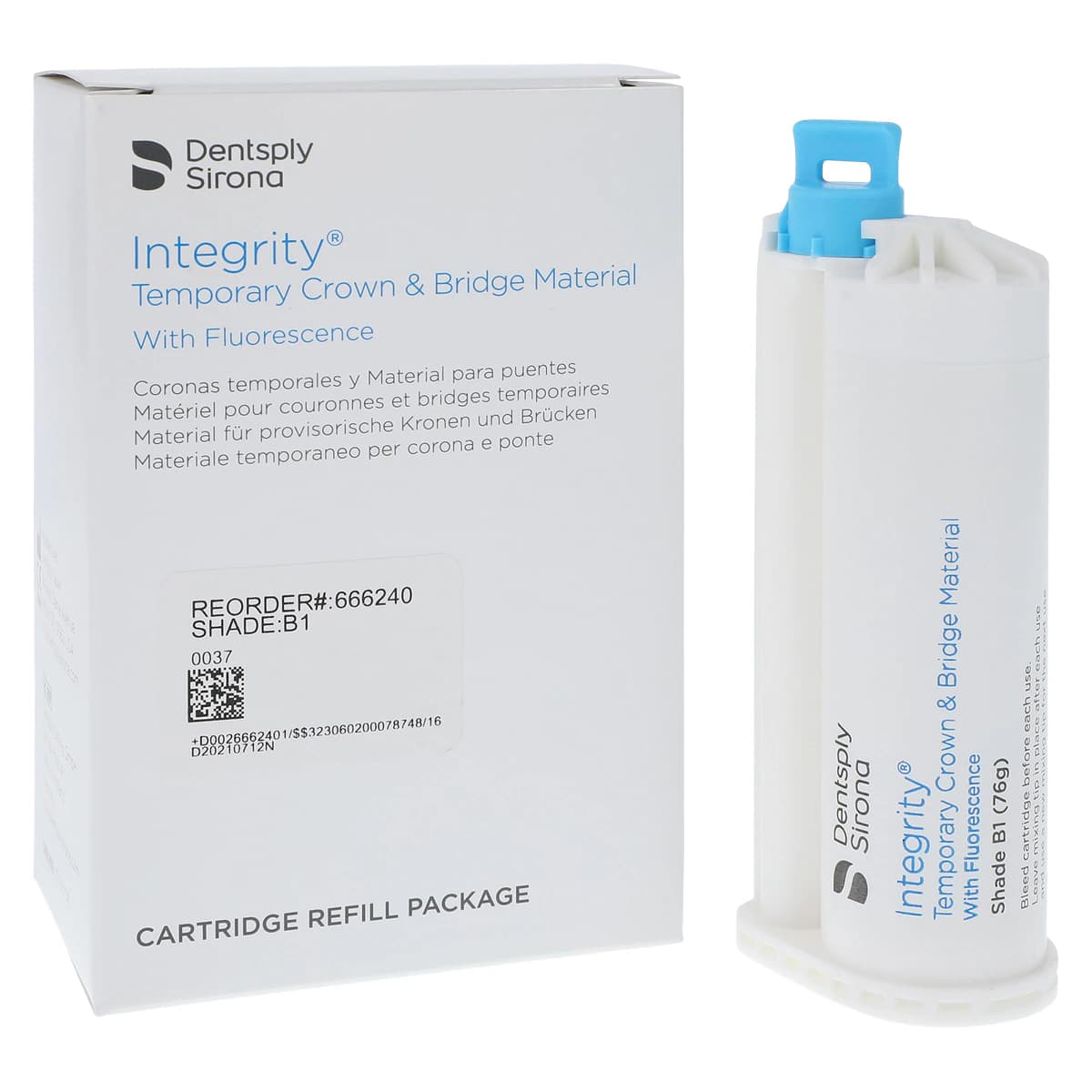 Integrity Temporary Crown & Bridge Material, Cartridge Refill, Shade B1, 76 g, 1/Pk, 666240 - Integrity Temporary C&B Material, Cartridge Refill, 76 g, B1, 1/Pk, 666240 - Image 1
