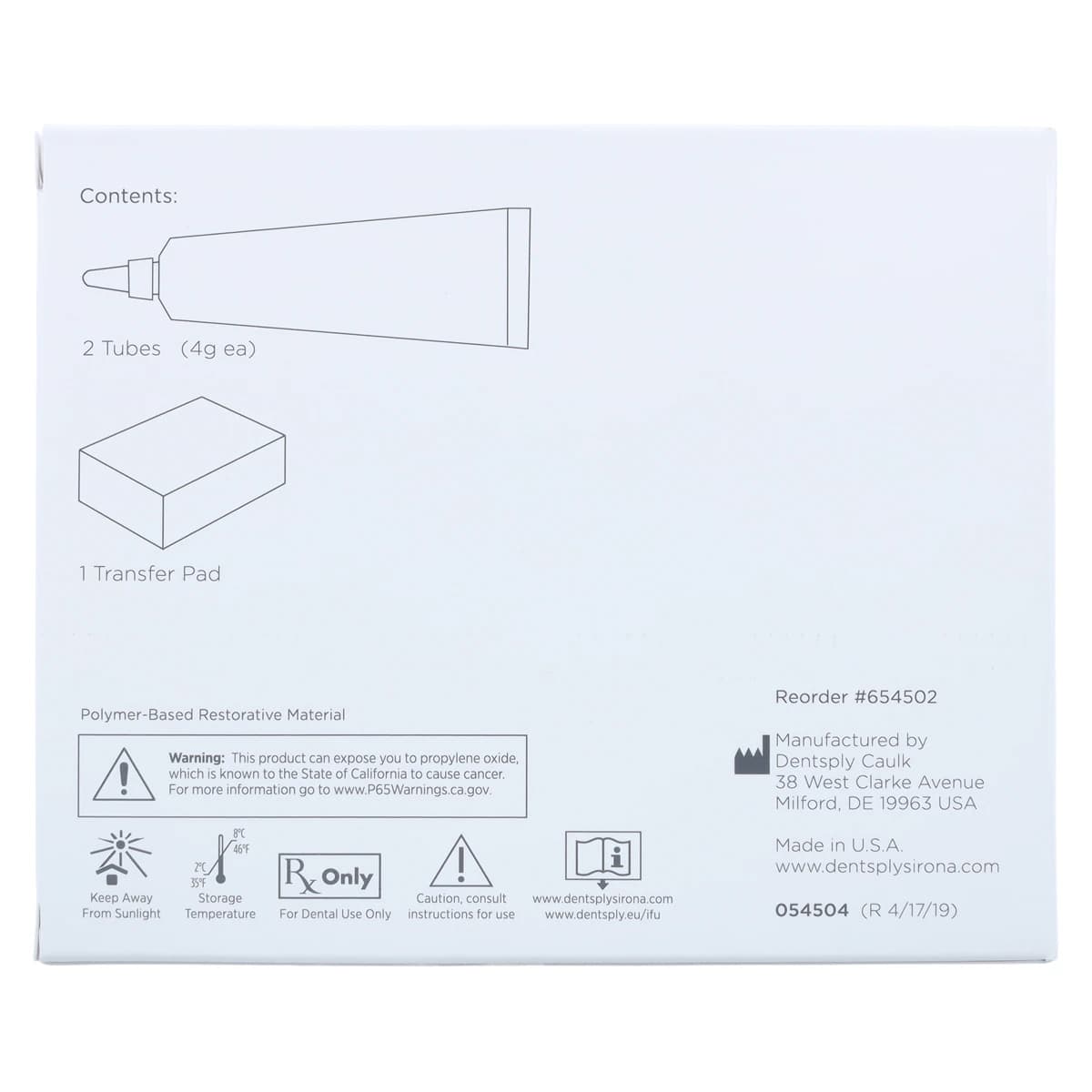 Prisma VLC Dycal Visible Light Cure Calcium Hydroxide Base/Liner, Standard Package, 654502 thumbnail 6