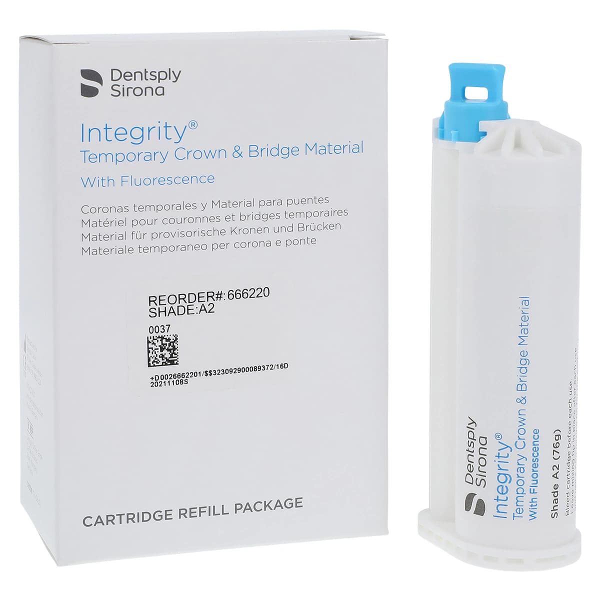 Integrity Temporary Crown & Bridge Material, Cartridge Refill, 76 g, Shade A2, 1/Pk, 666220 - Integrity Temporary C&B Material, Cartridge Refill, 76 g, A2, 1/Pk, 666220 - Image 1