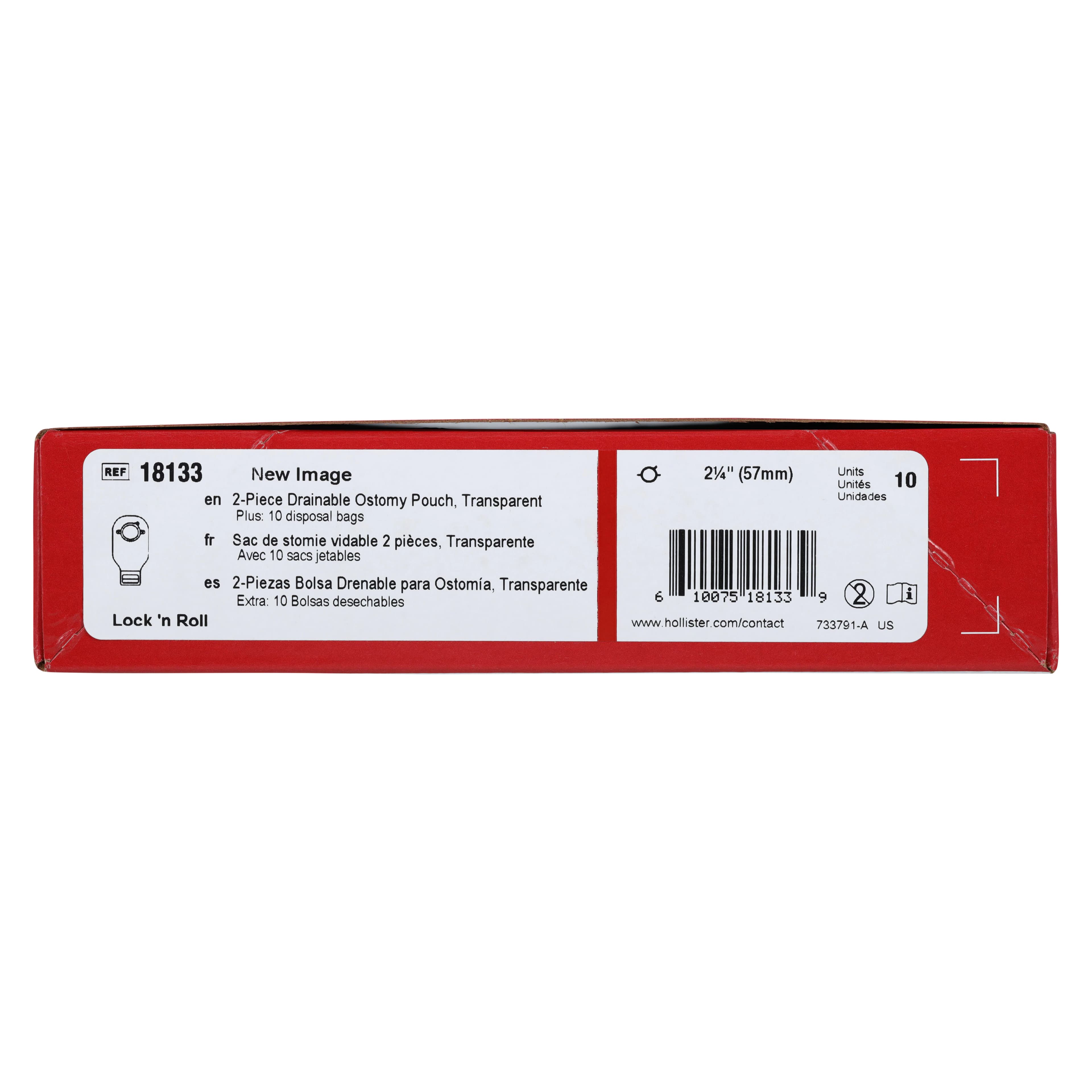 Hollister New Image 2-Piece Ostomy Pouch, Transparent, 12" Length, Red Standard Barrier, 1 Each thumbnail 4