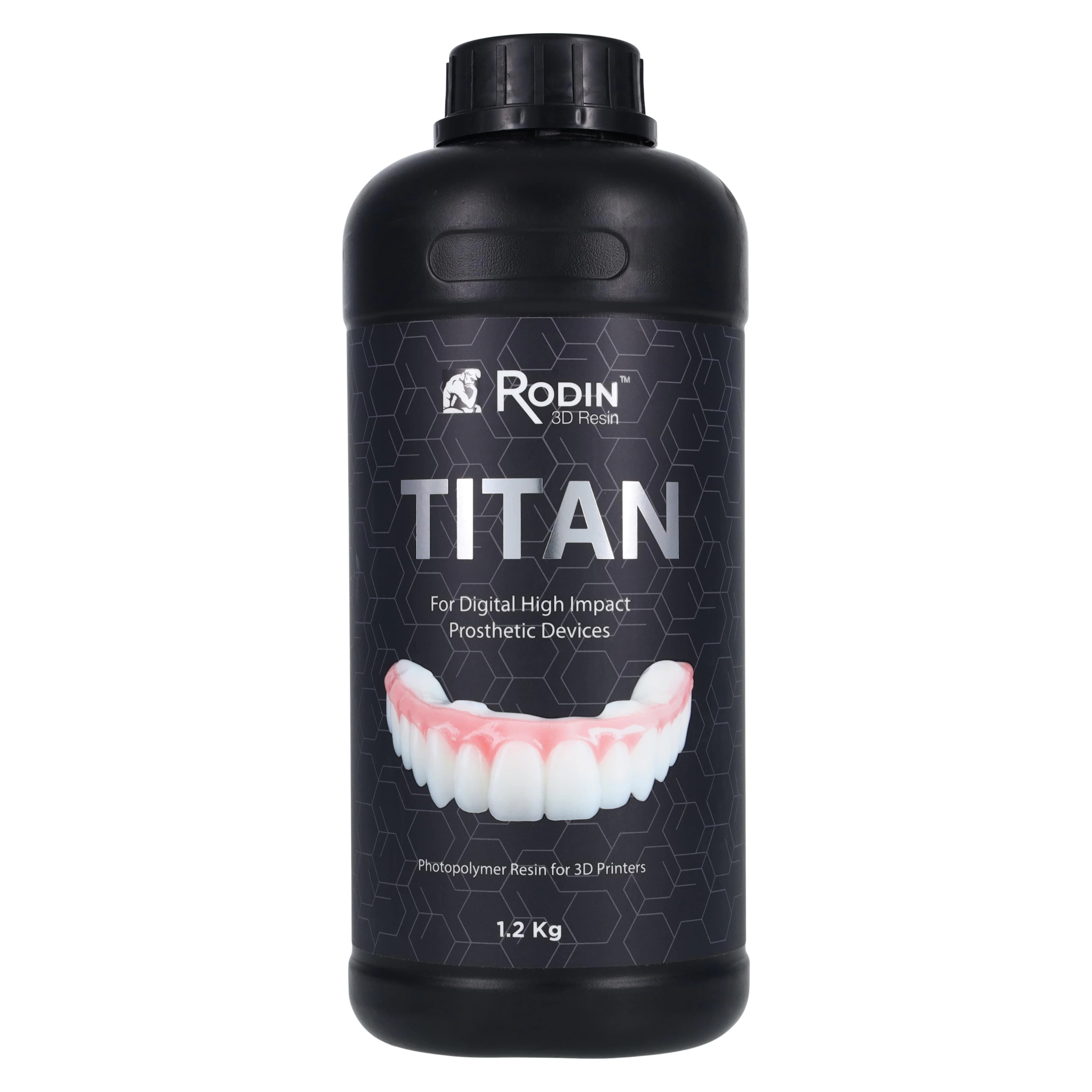 Rodin Titan Ceramic Nanohybrid 3D Print Resin, Shade A2, 1.2kg Bottle, 23988 - Rodin® Titan 1.2kg Bottle - Image 1