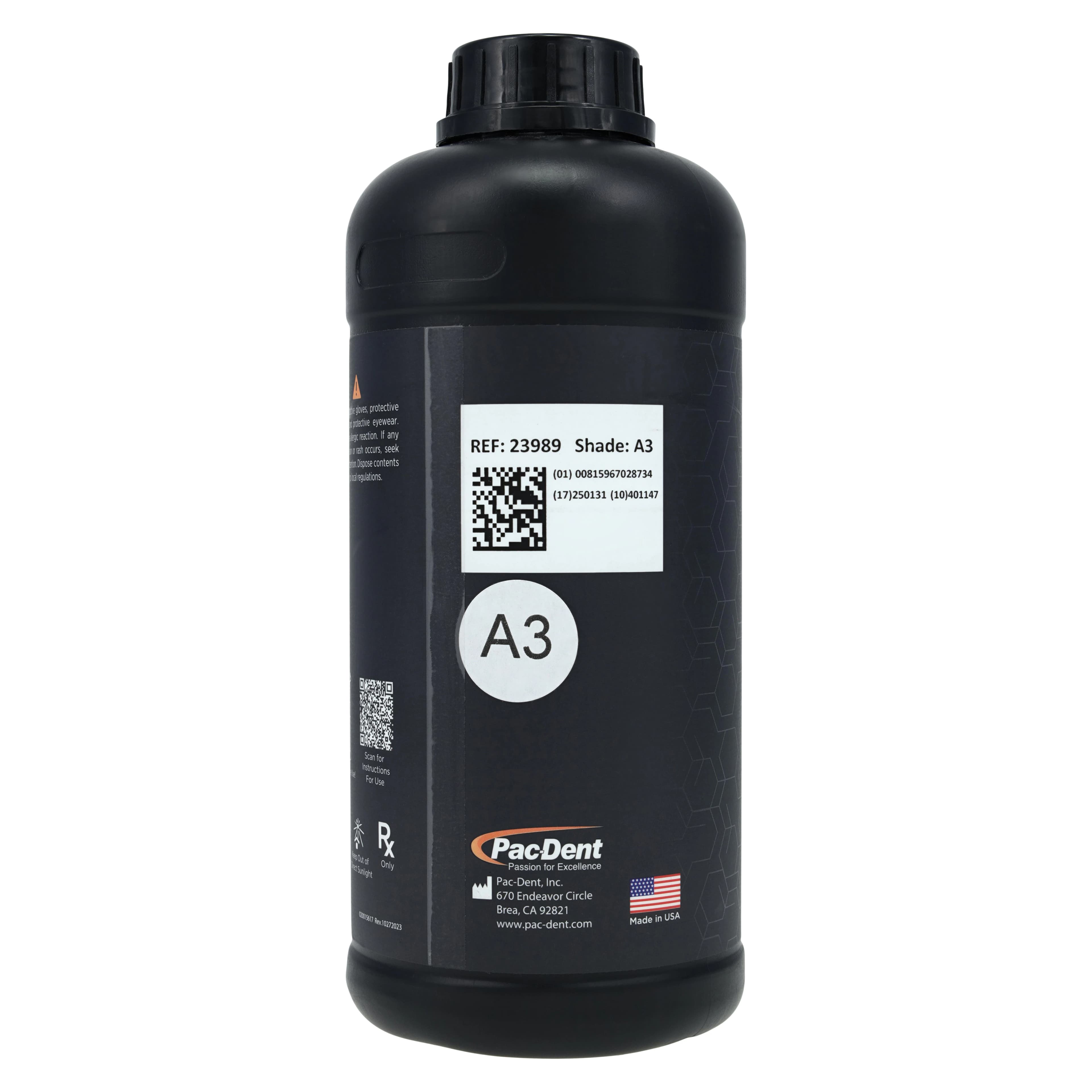 Rodin Titan Ceramic Nanohybrid 3D Print Resin, Shade A3, 1.2kg Bottle, 23989 thumbnail 3