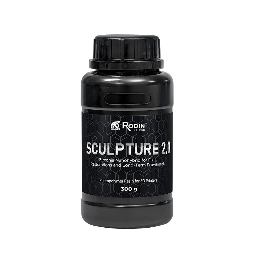 Rodin™ Sculpture 2.0 Zirconia Nanohybrid 3D Printing Resin, Shade A1, 300g Bottle, 23911 - Rodin™ Sculpture 2.0 Zirconia Nanohybrid 3D Resin A1 300g/bottle - Image 1
