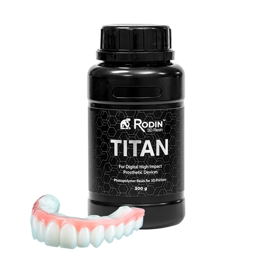 Rodin Titan Ceramic Nanohybrid 3D Print Resin, Shade 0M1, 300g Bottle, 24005 - Rodin Titan Shade 0M1 300g Bottle - Image 1