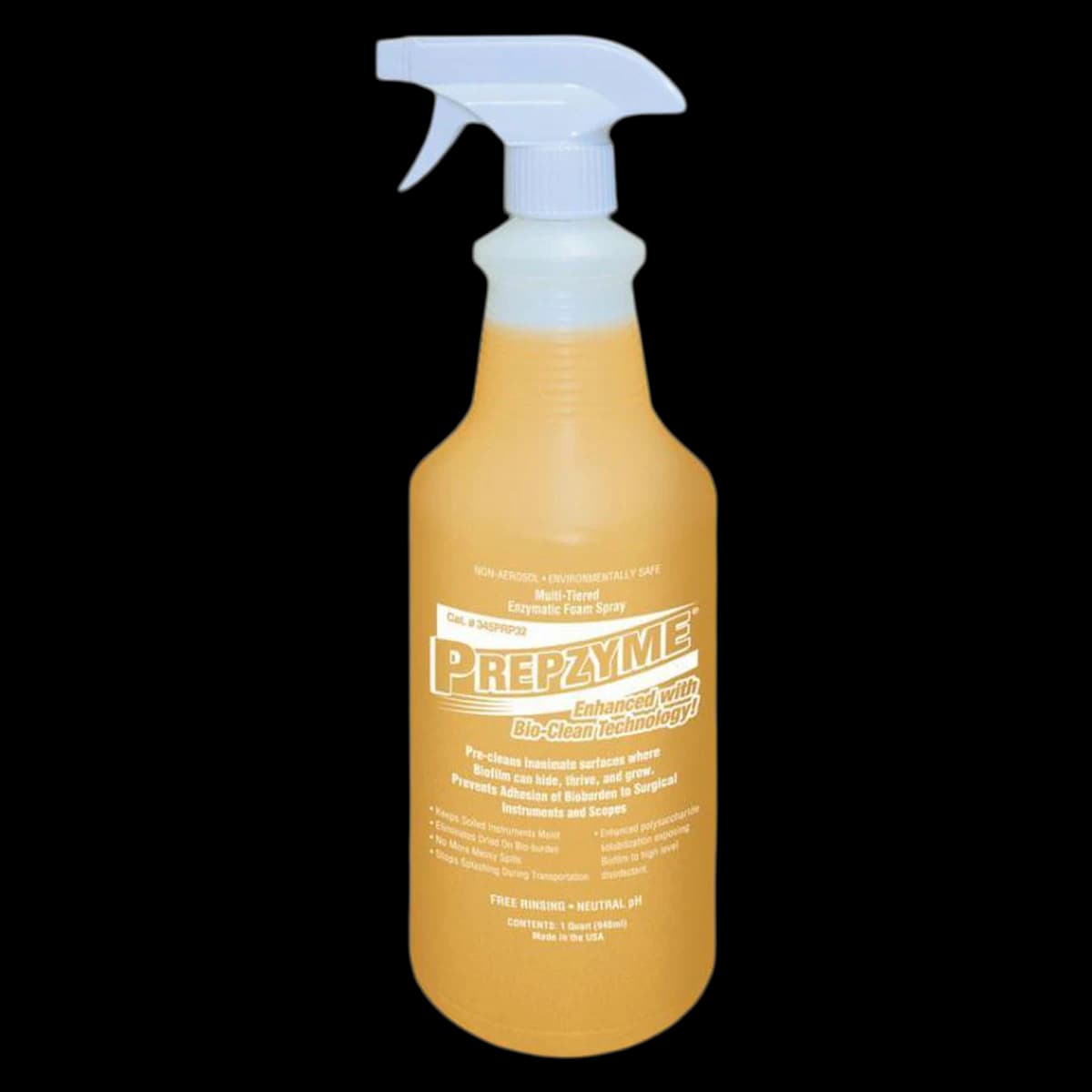 Prepzyme Enzymatic Foam Cleaner, 32 oz Spray Bottle, Mild Odor, 12/Case - Prepzyme Enzymatic Foam - Image 1