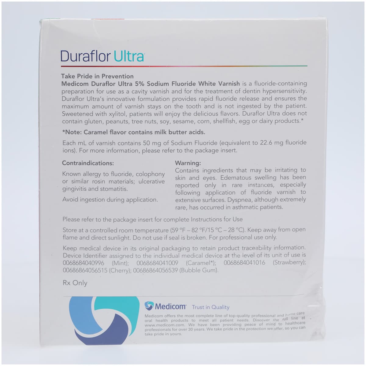 Medicom Duraflor Ultra 5% Sodium Fluoride White Varnish, Cherry, 0.4 mL Unit Dose, 200/Box, 1016-CH200 thumbnail 3