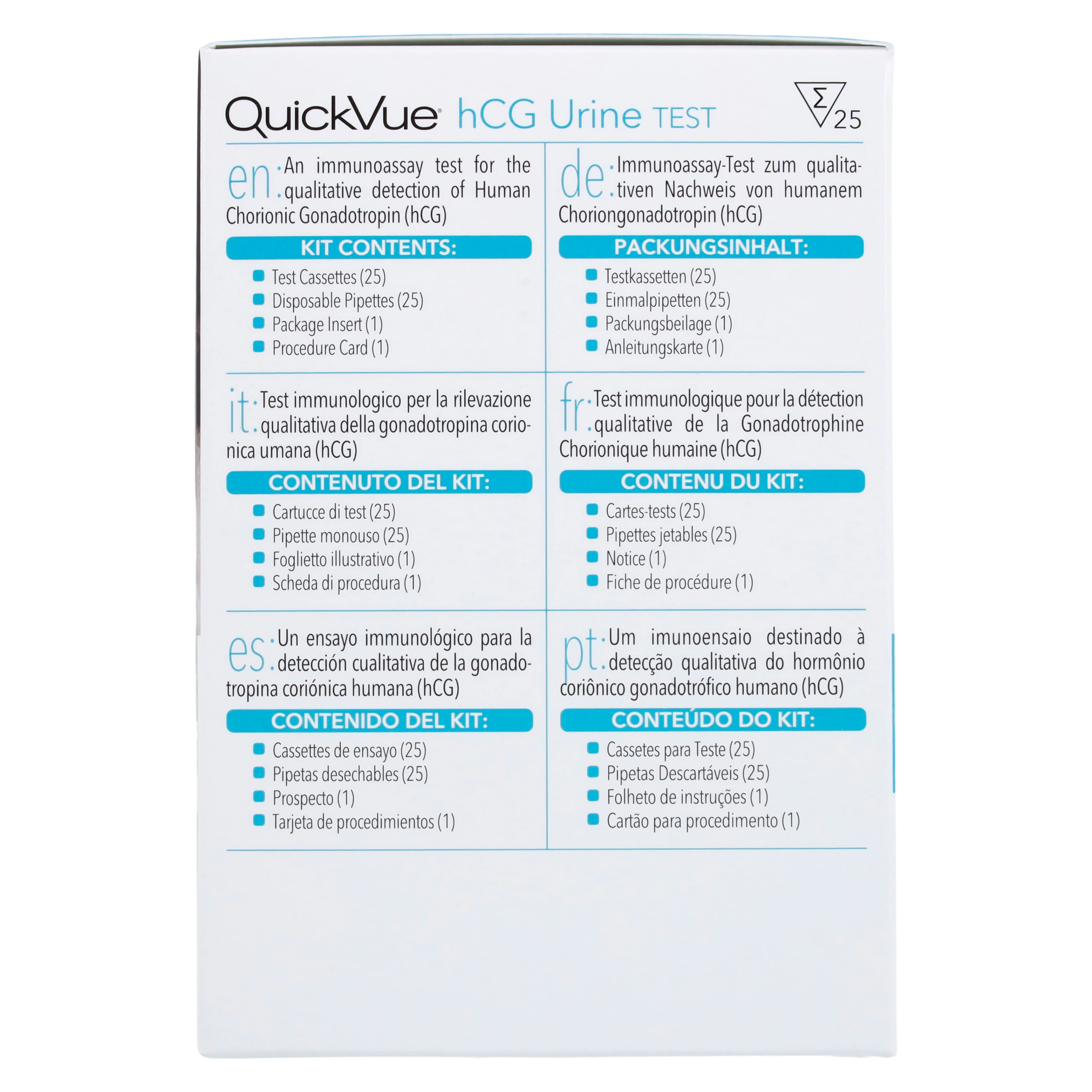 QuickVue One Step HCG Non-Returnable Urine Cassette Test Kit, CLIA Waived, 25 Tests/Box thumbnail 6