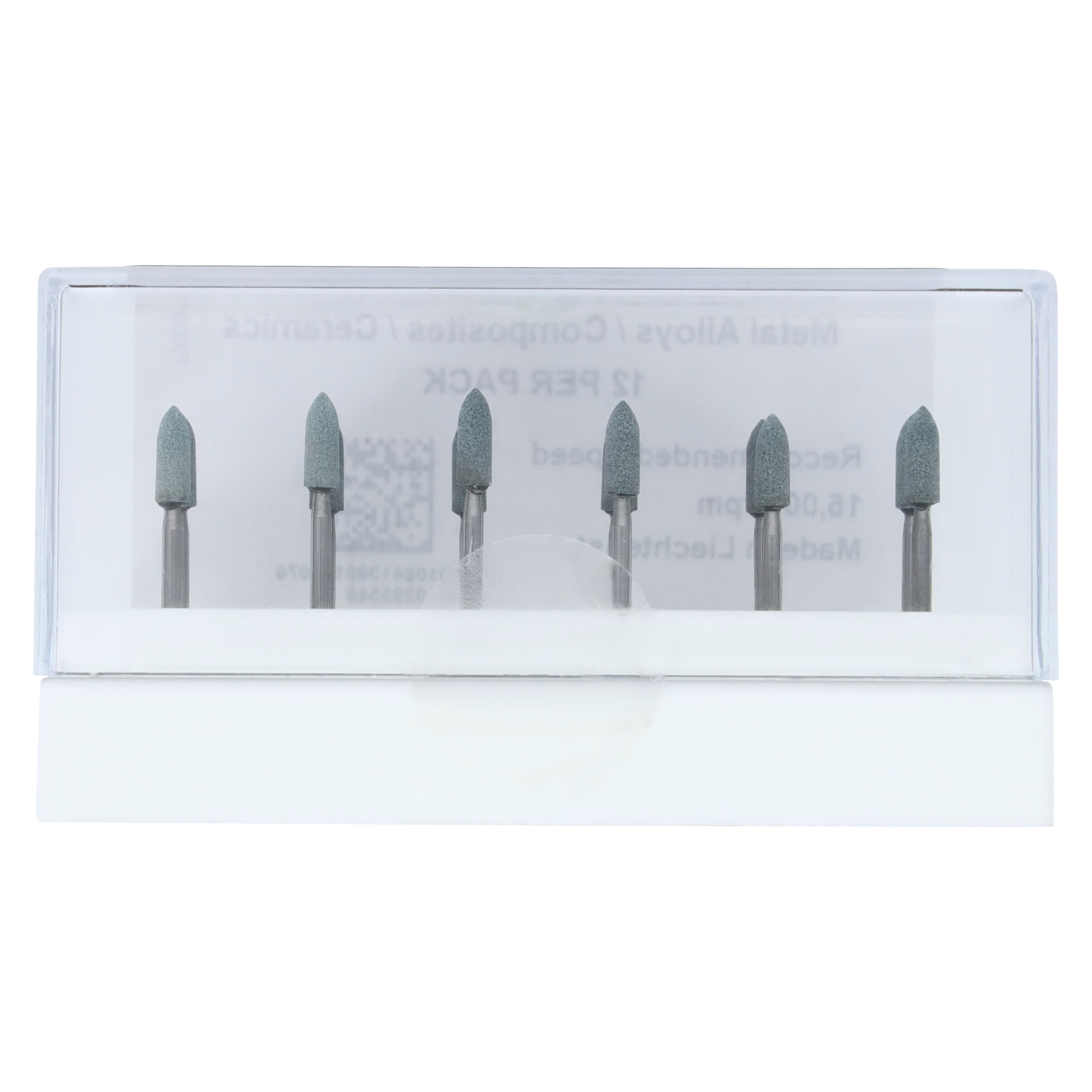 NTI Green Abrasive Small Flame FG Shank Fine Grit, 2.5 mm x 7.0 mm, 12/Pack, GF661-FG thumbnail 5