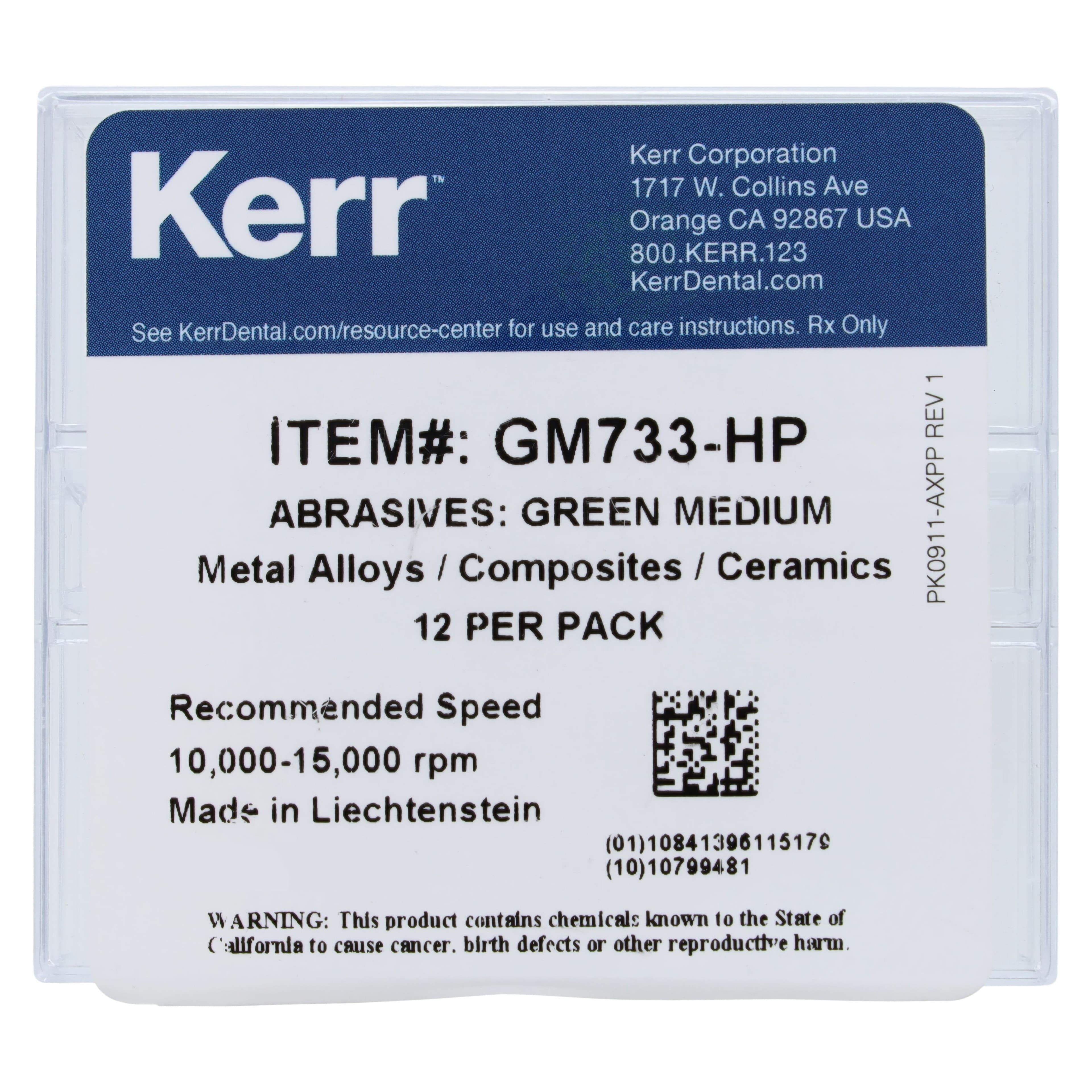 NTI Green Stone Abrasive, Flat End Taper, HP, Medium, 3.5 mm x 10.5 mm, 12/Pk, GM733-HP thumbnail 3