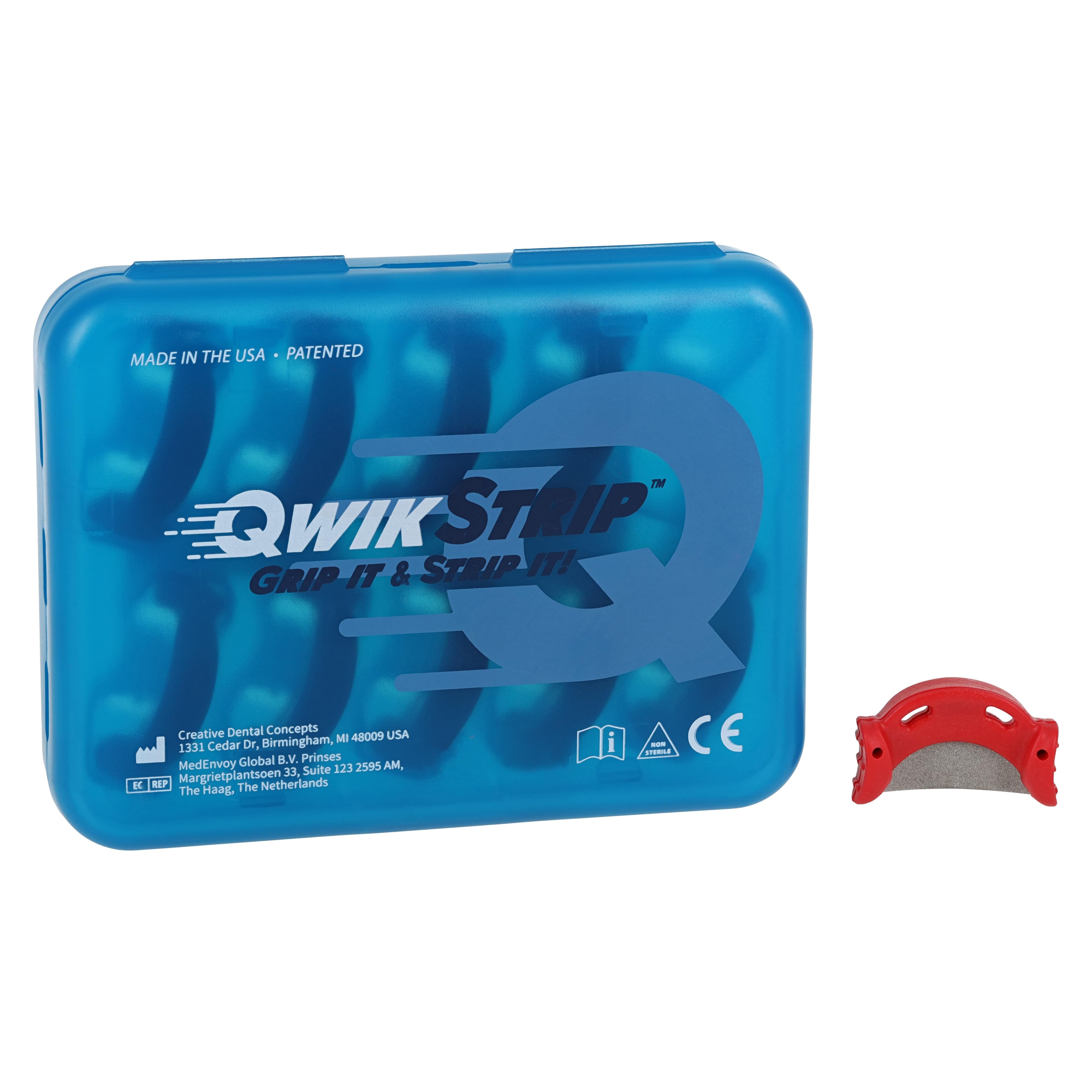 QwikStrip Single-Sided Curved Fine Abrasive Strips, 0.10 mm, Red, 10/Pack, QSC-F thumbnail 2