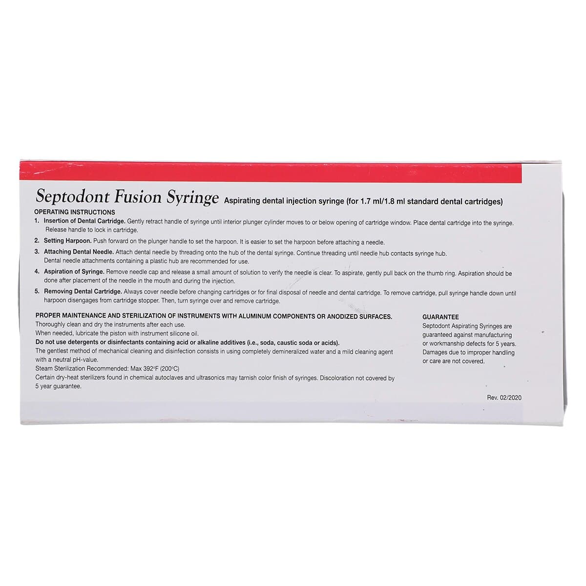 Septodont Fusion Aspirating Syringe, Titanium, Medium, 1/Pk, 01-N2105 thumbnail 6