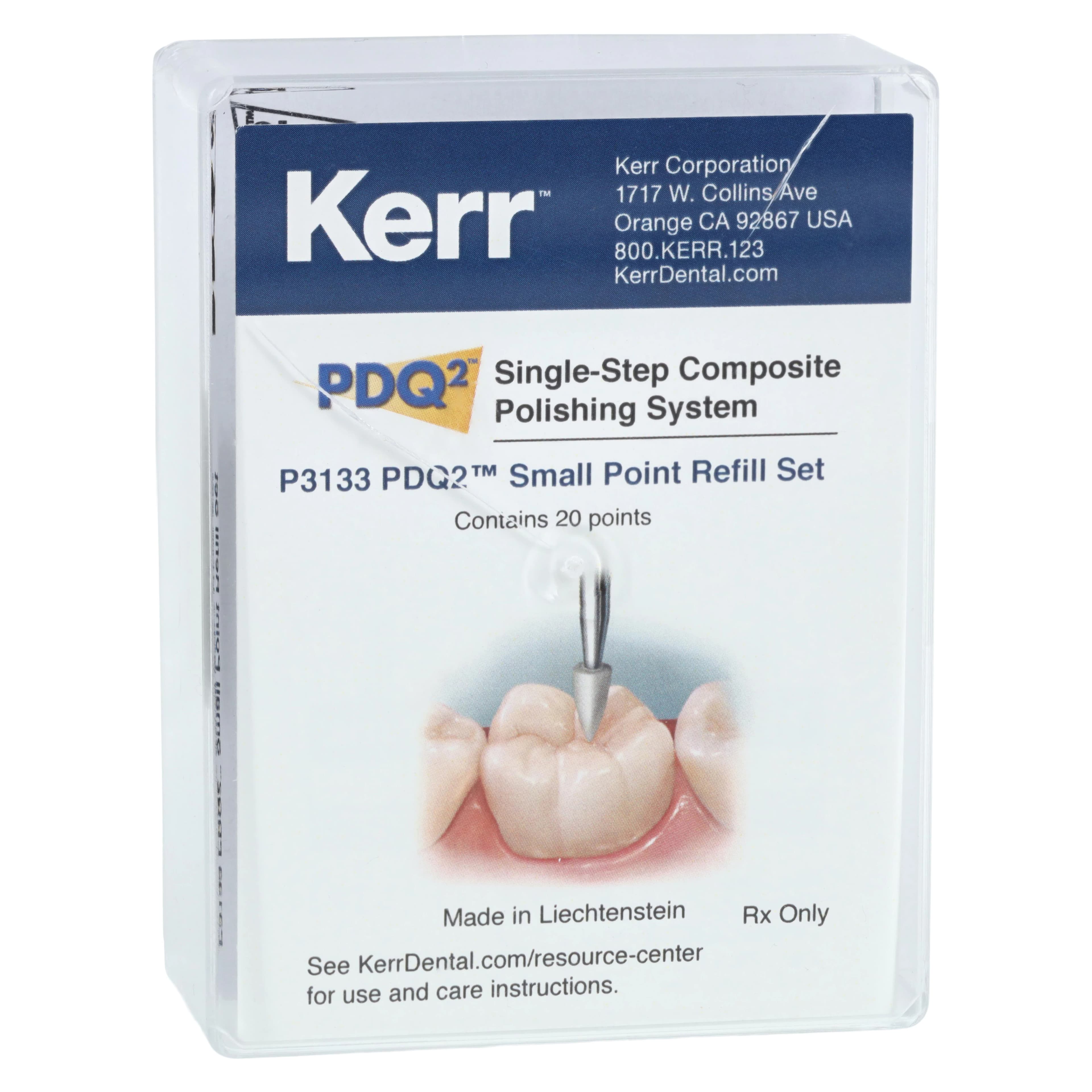 Kerr NTI PDQ2 Single-Step Composite Polisher, Small Point, White, RA Shank, 20/Pkg, P3133 - PDQ2 POLISHING SMALL POINT WHITE PK/20 RA - Image 1