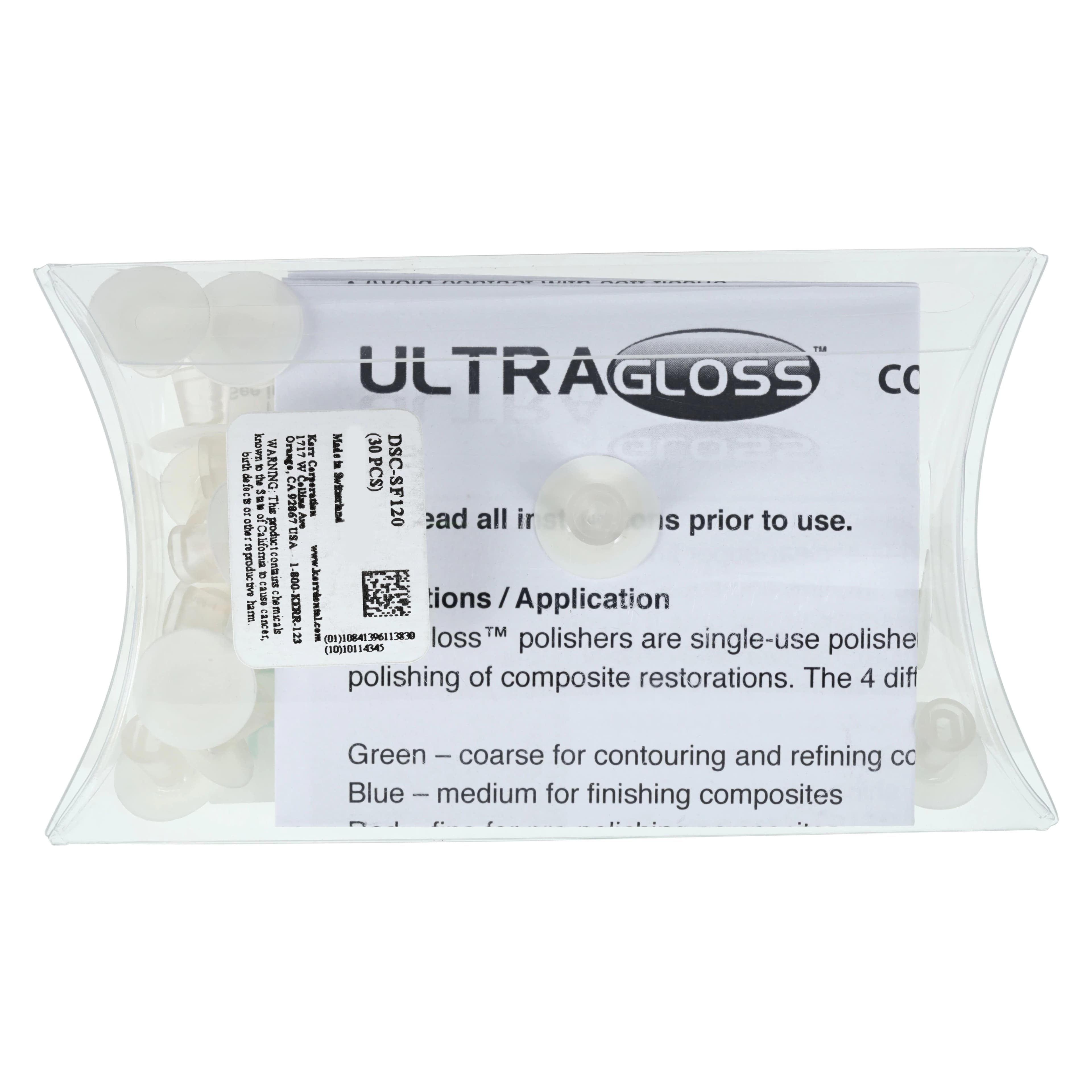 UltraGloss Composite Polishing Discs, Super Fine, Double-Sided, Large (12mm), Clear/White, 30/Pkg, DSC-SF120 thumbnail 4