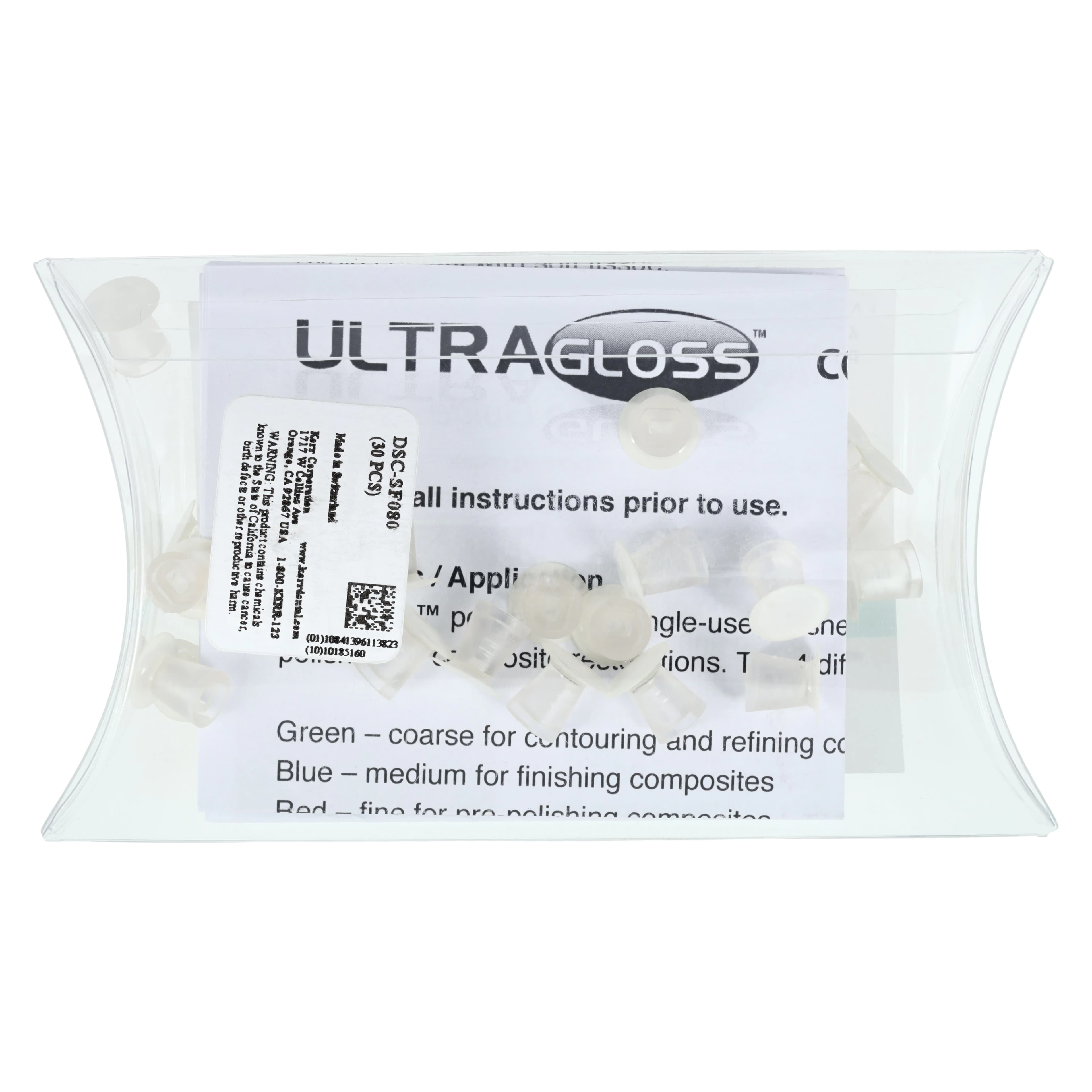 Kerr UltraGloss Composite Polishing Discs, Super-Fine, Small (8mm), Clear, Double-Sided, 30/Pk, DSC-SF080 thumbnail 4