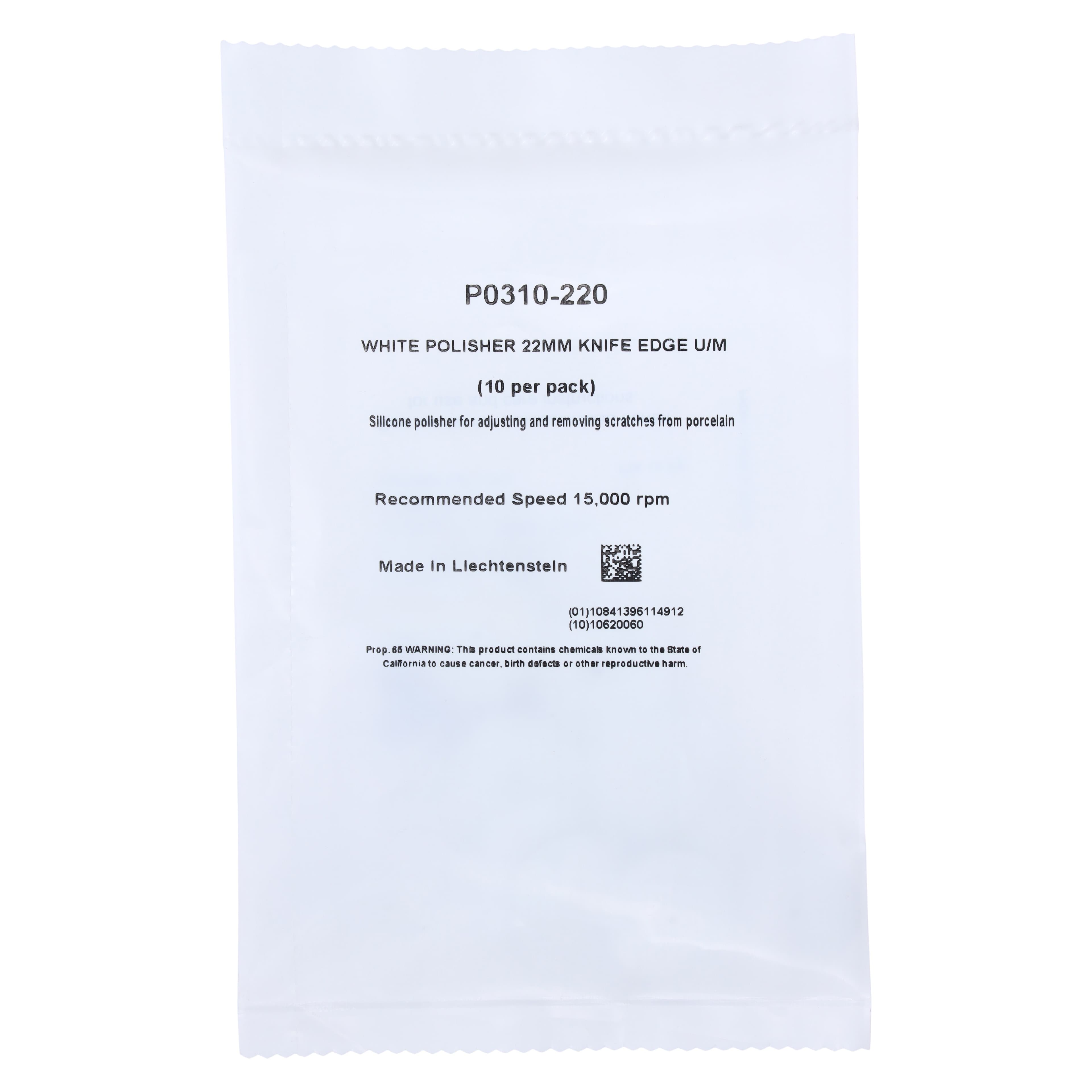 NTI Silicone Polisher, Unmounted, White, Knife Edge #220, 22 mm, 10/Pk, P0310-220 thumbnail 2