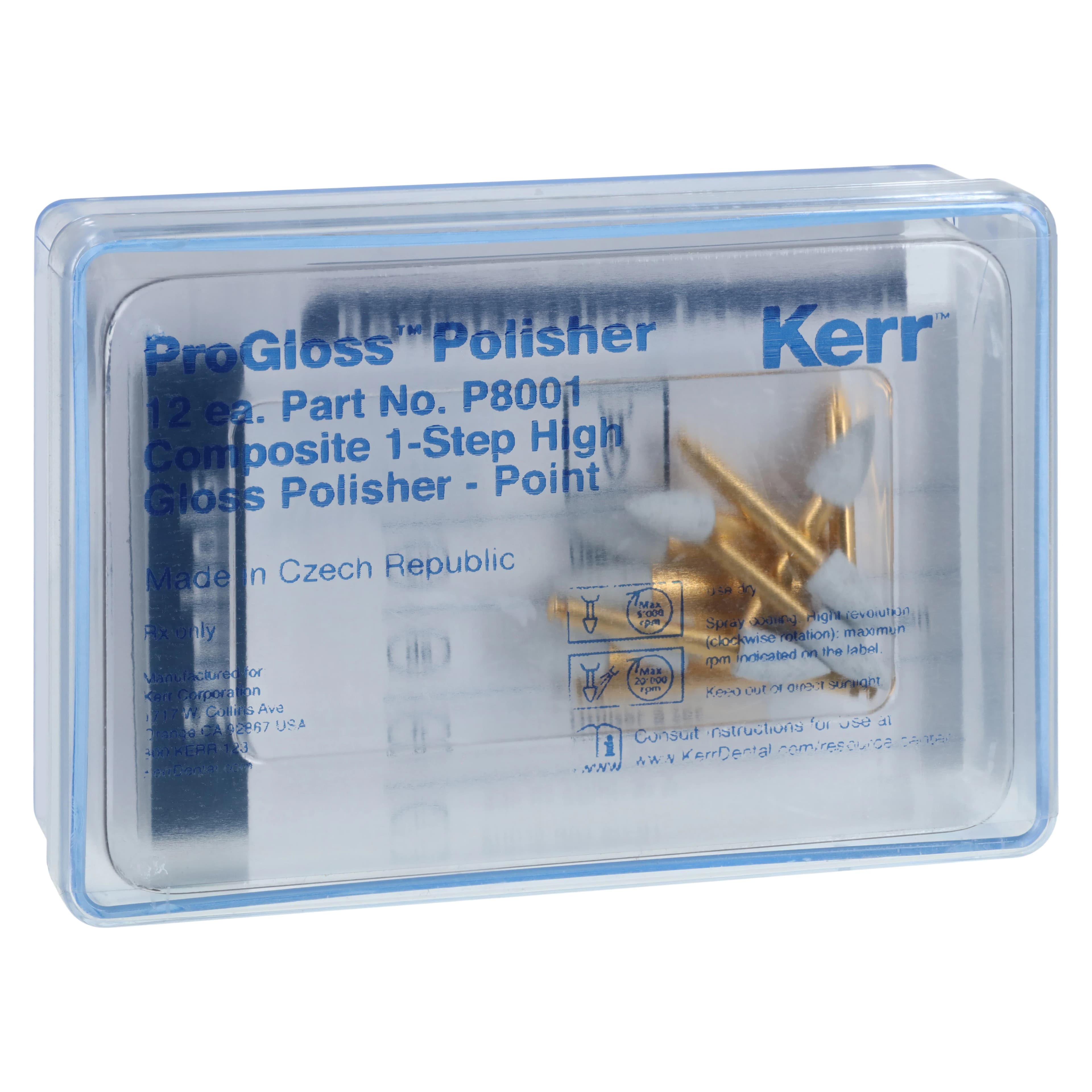 ProGloss One-Step Composite Polishers, RA, Point, #040, 4 mm, White, 12/Pk, P8001 - ProGloss One-Step Composite Polishers, RA, Point, # 040, 4 mm, White, 12/Pk, P8001 - Image 1