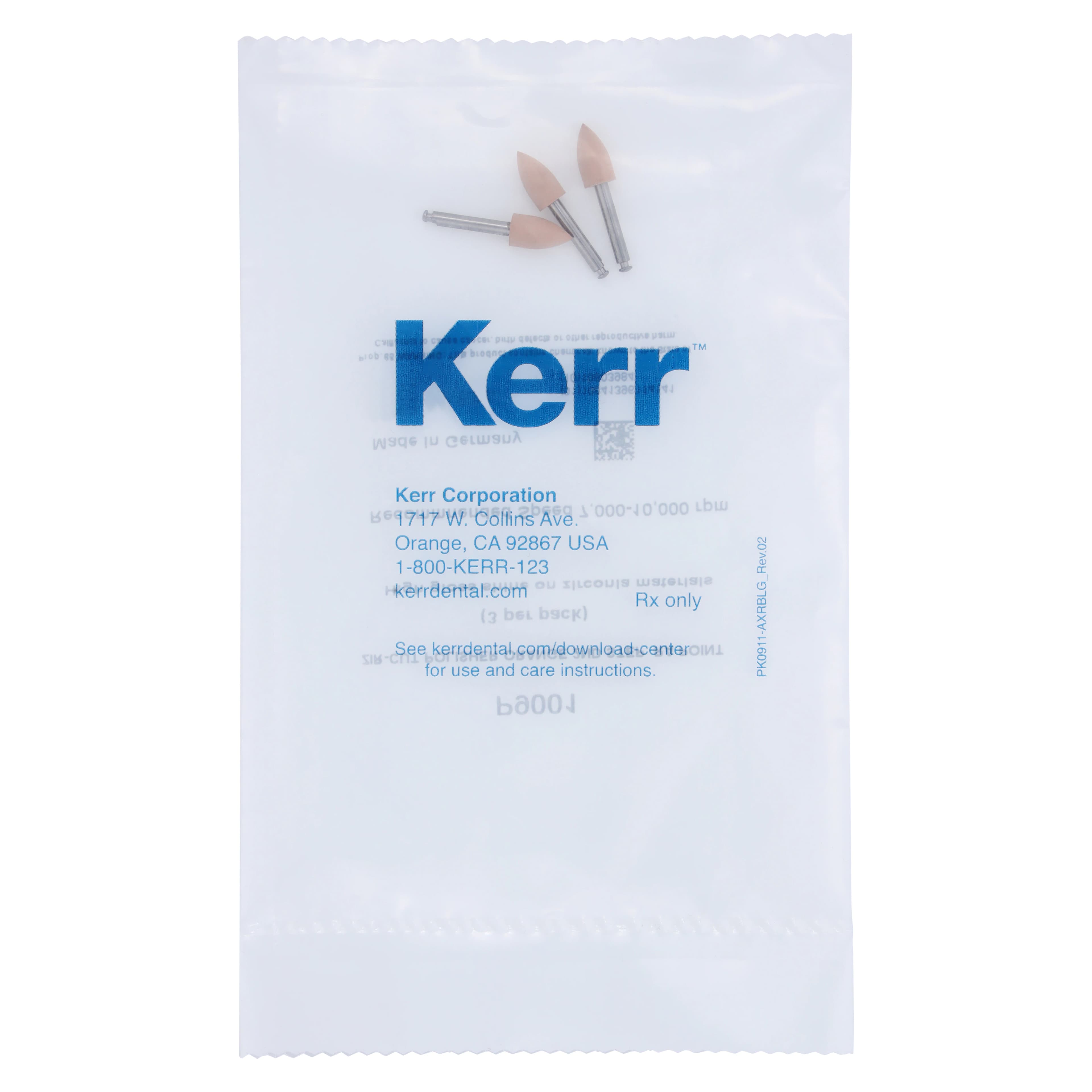 Kerr Zir-Cut High-Shine Zirconia Polisher, RA Flame Orange Point, 3/Pk, P9001 - Zir-Cut RA High-Shine Polisher Point Orange (3) - Image 1