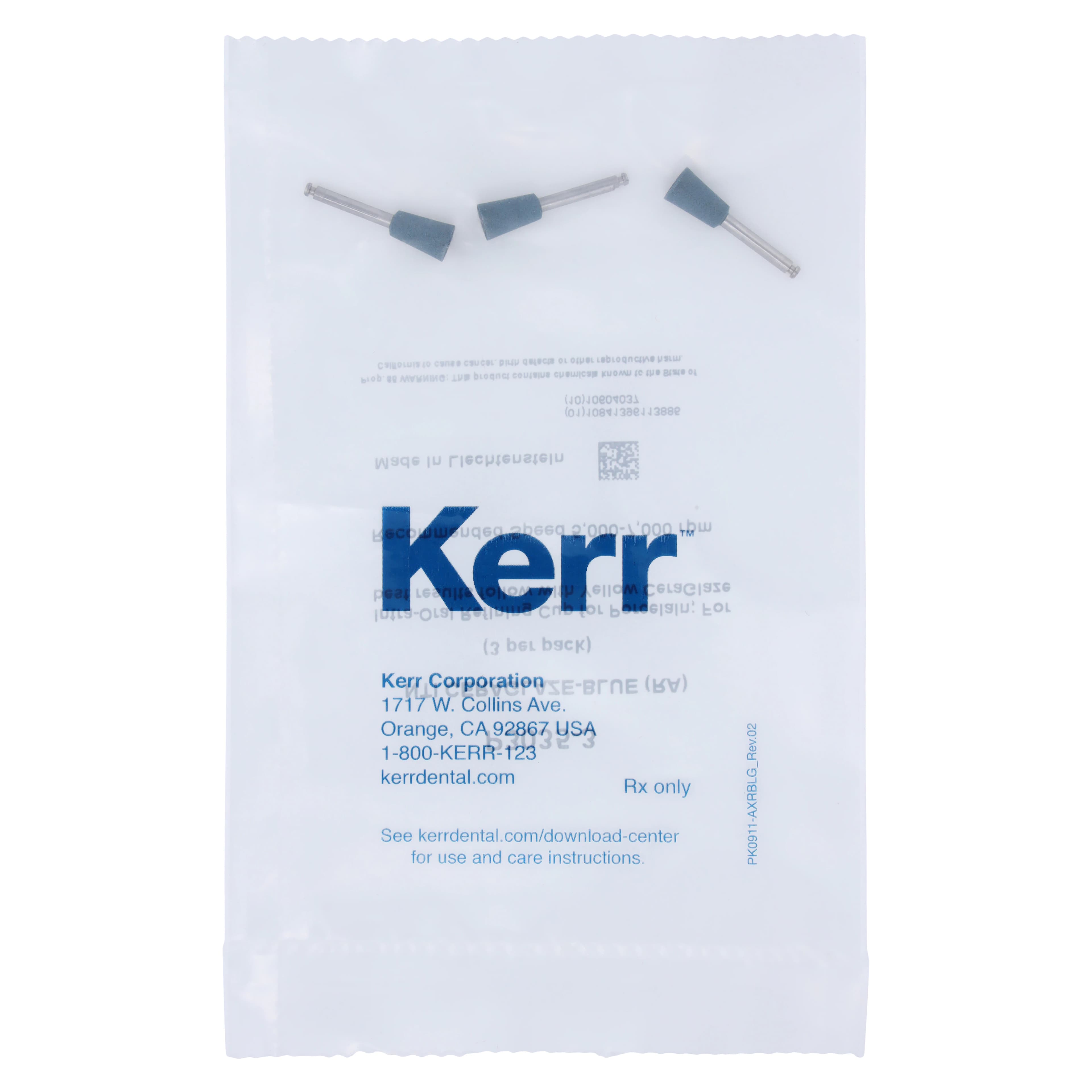 NTI CeraGlaze Polishing System - Blue Refining RA, Fine Inverted Cone, 3/Pkg, P3035-3 - CeraGlaze&reg; Polishing System - Fine RA - Inverted Cone #60 - Image 1