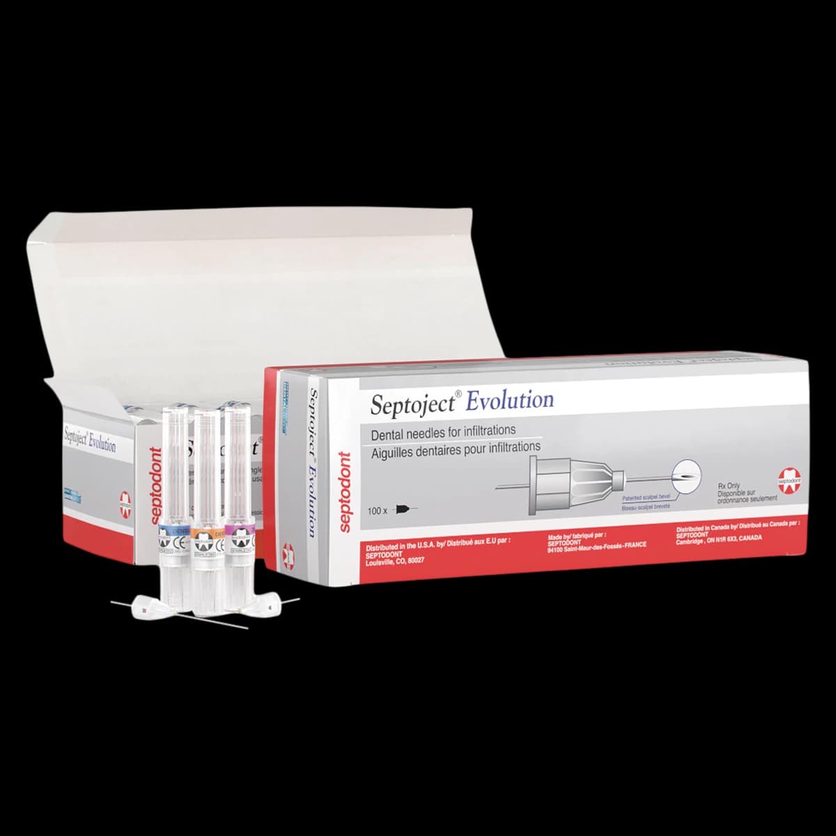 Septodont Septoject Evolution Dental Needles, 27 Gauge Short, 25 mm, Sterile, Disposable, 100/Box, 01-N1600 thumbnail 2