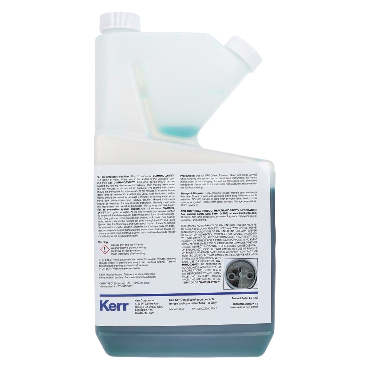 Diamond-Zyme Enzymatic Cleaning Solution, 32 oz (1 Qt) Bottle, EC-1200 thumbnail 2