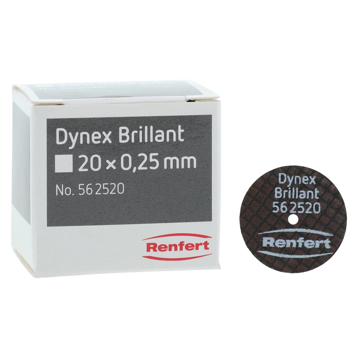 Renfert Dynex Brilliant Separating Disc, 20 x 0.25 mm, Ceramic, Pack of 10 thumbnail 2