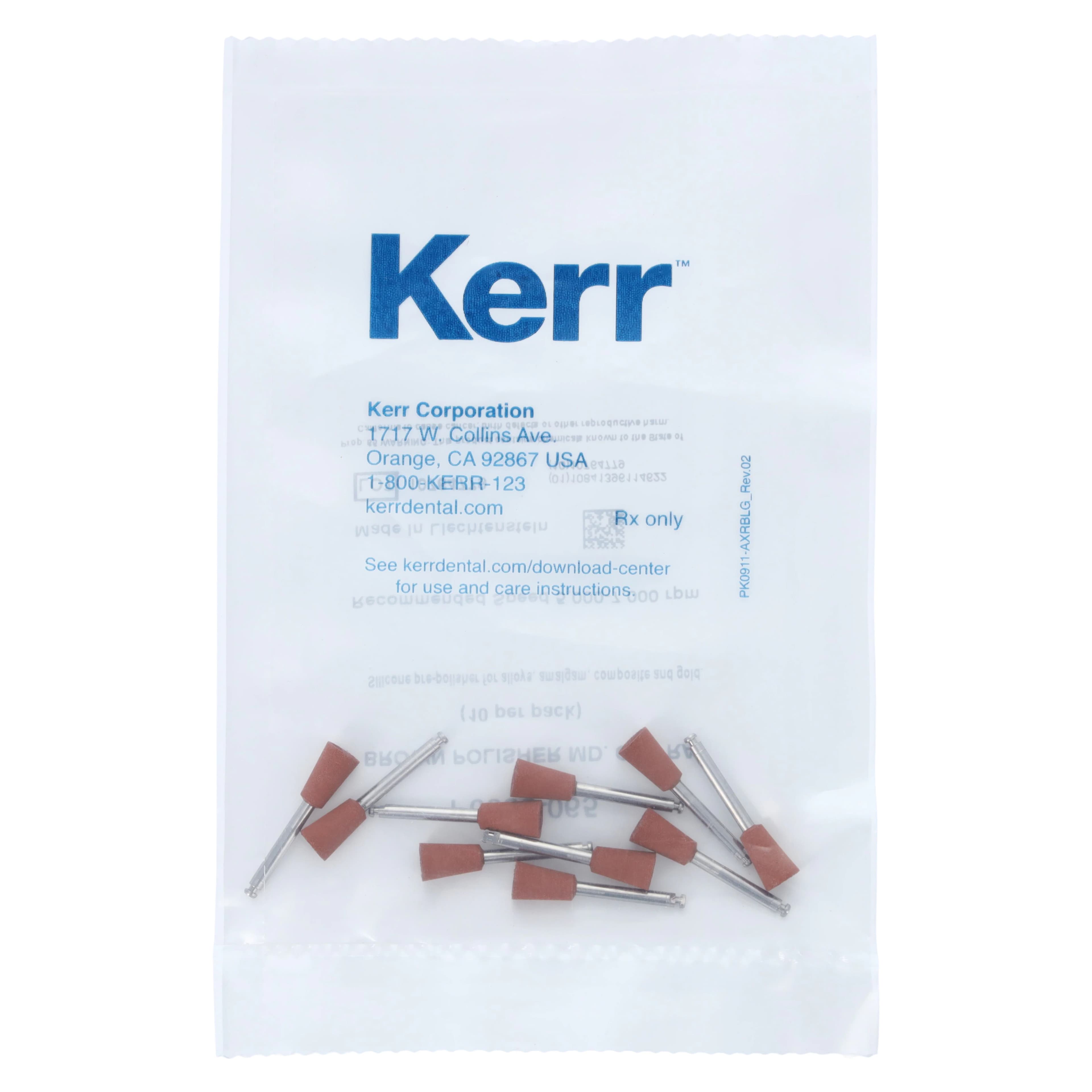 NTI Silicone Polisher, Brown, Inverted Cone, RA (Right Angle) Shank, Size 065, 10/Pack, P0035-065 - NTI&reg; Silicone Polishers - RA - Brown Inverted Cone #60 - Image 1