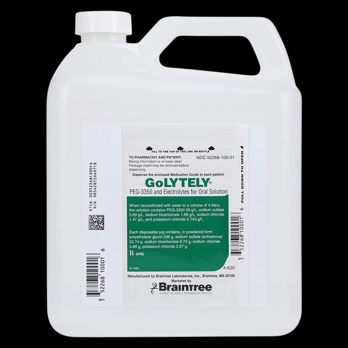 GoLytely Powder for Solution, Pineapple Flavor, 4000 mL Bottle - GoLytely Powder for Solution - Image 1