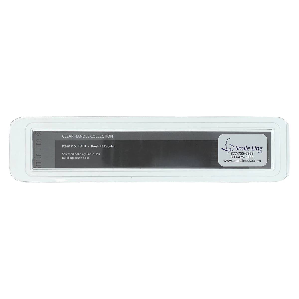 Clear Handle Build-up Brush, Kolinsky Ceramist Brush #8R, Each thumbnail 5