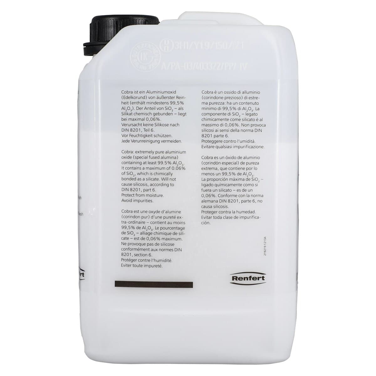 Renfert Cobra White Aluminum Oxide Abrasive, 90 Micron, 5 kg (11 lb), 15841005 thumbnail 3