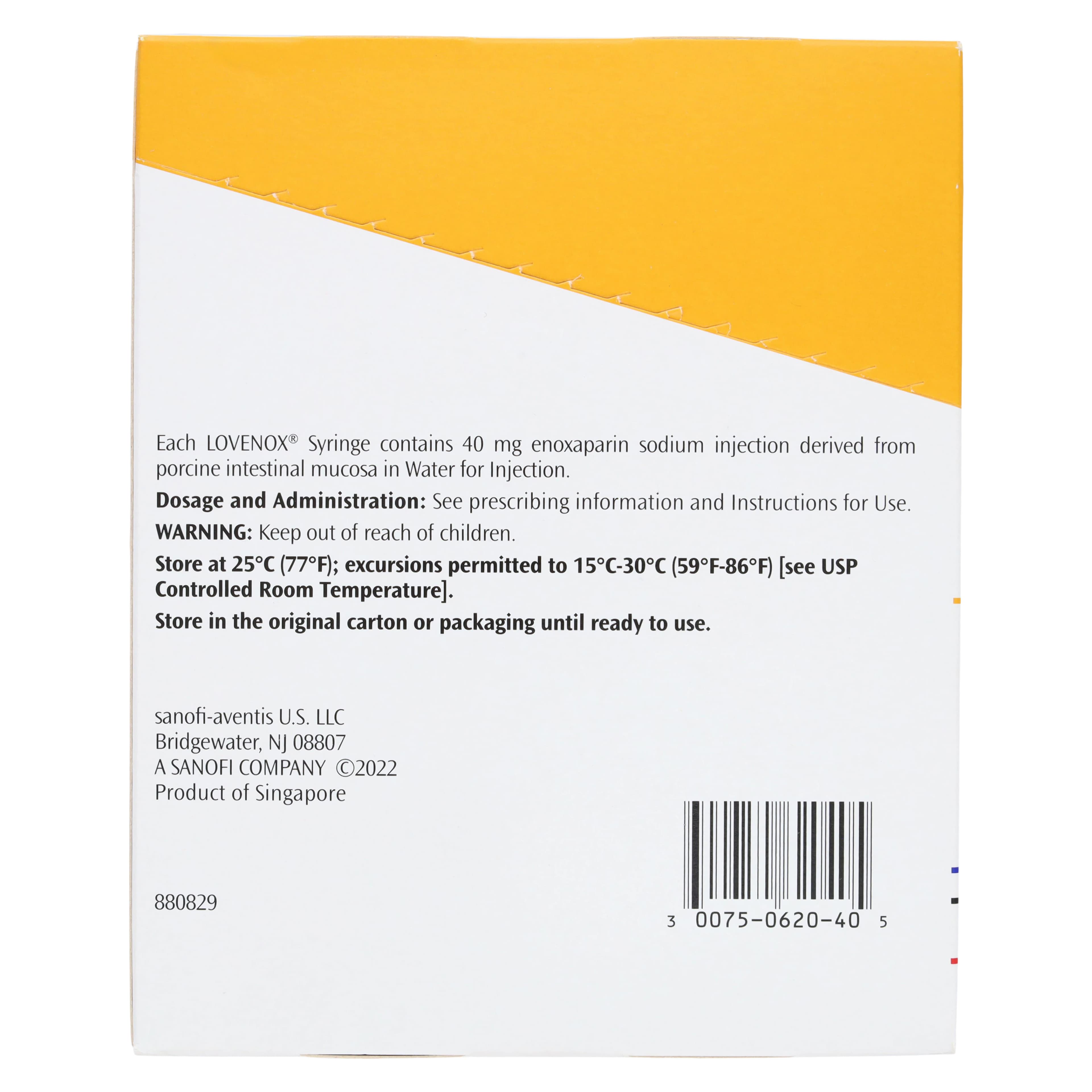 Lovenox (Enoxaparin Sodium) Injection 40mg/0.4mL Prefilled Syringe, 10/Package thumbnail 2