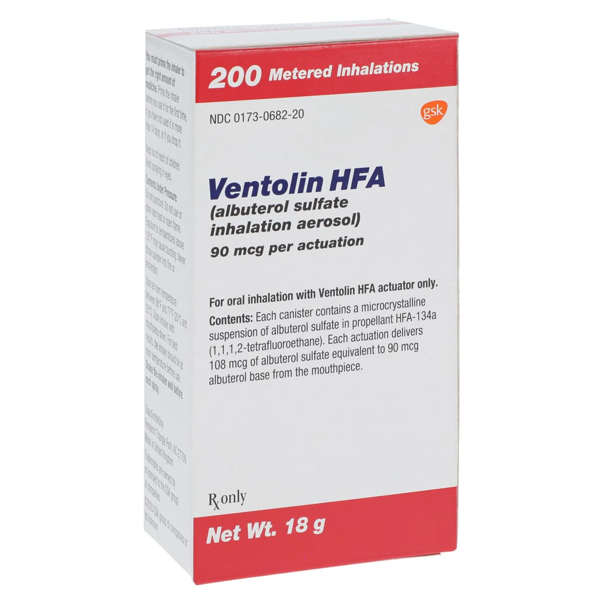 Ventolin HFA Inhalation Aerosol Inhaler, 18g - Ventolin HFA Inhaler - Image 1