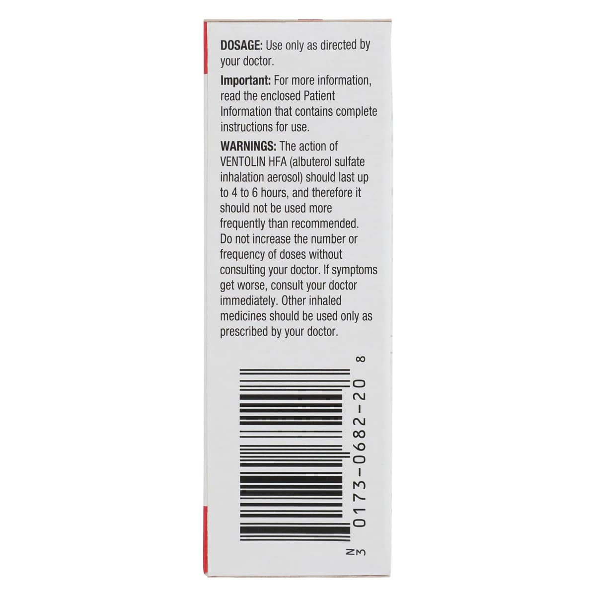 Ventolin HFA Inhalation Aerosol Inhaler, 18g thumbnail 4