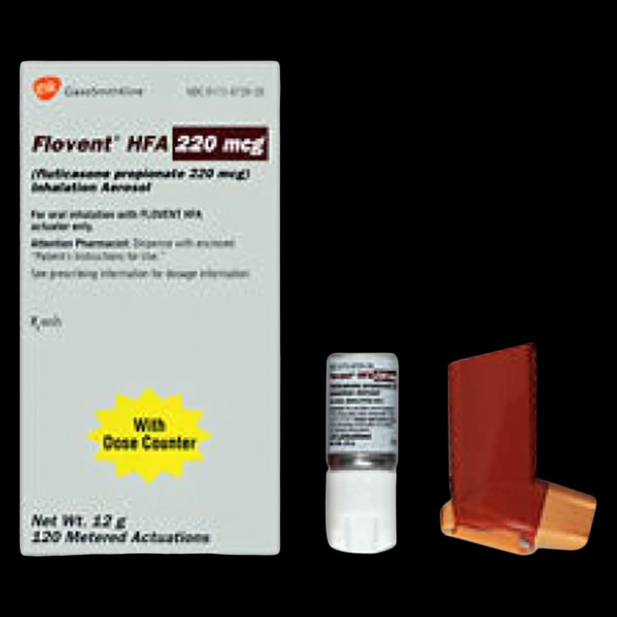 Flovent HFA Inhalation Aerosol, 220 mcg, 12 g Inhaler (Each) - Flovent HFA Inh - Image 1
