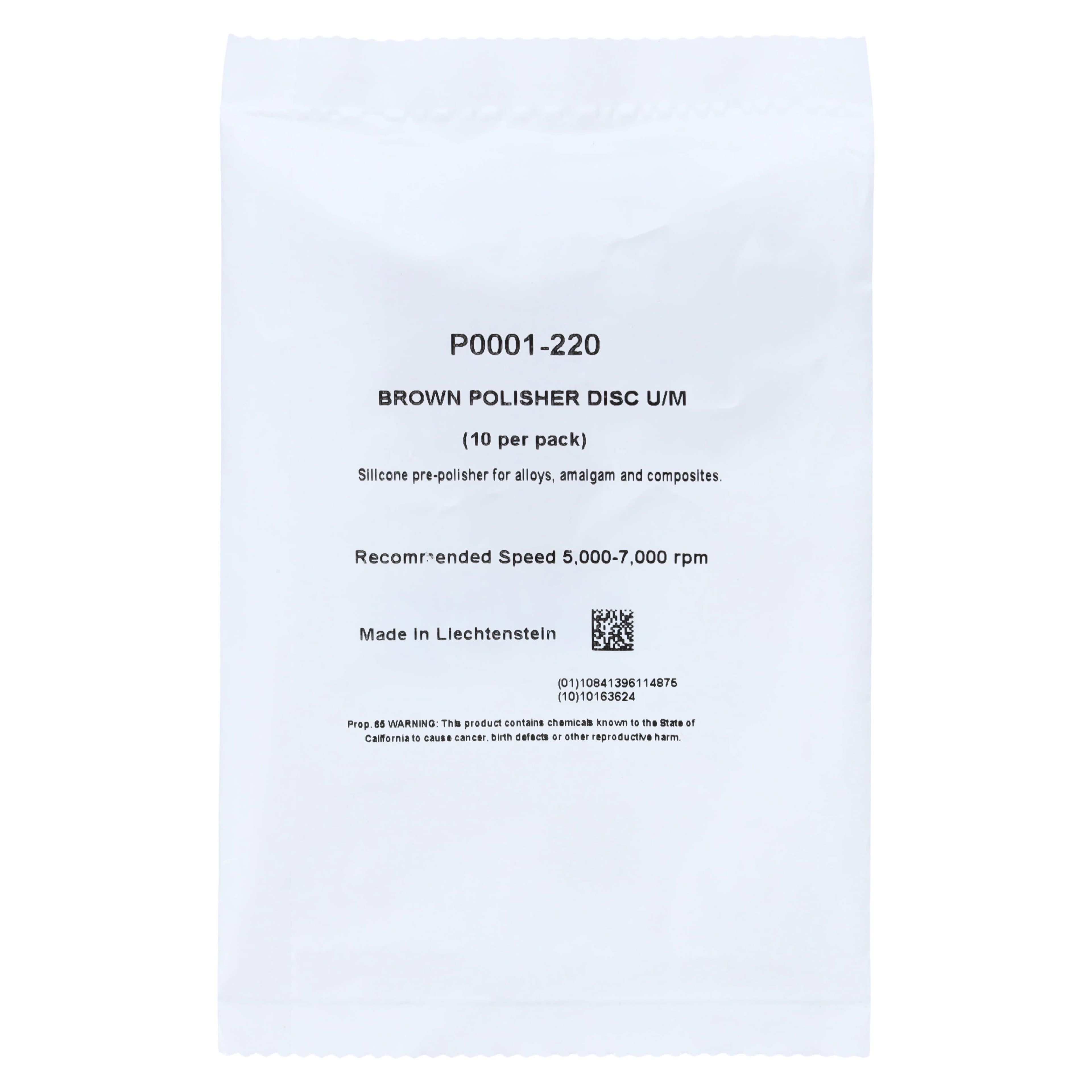 NTI Silicone Polisher, Brown, Large Disc #220, Unmounted, 10/Pk, P0001-220 thumbnail 2