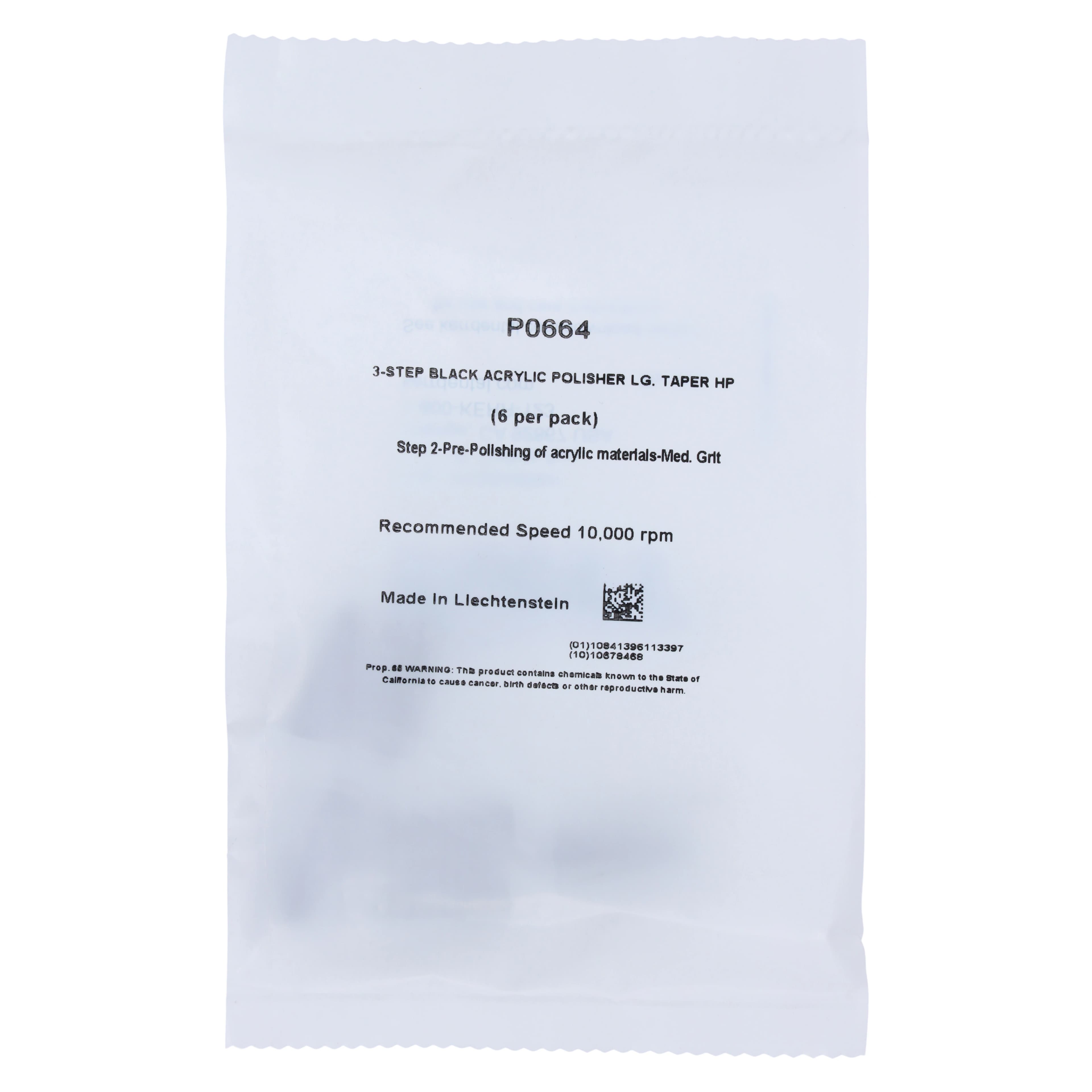 NTI Acrylic Polisher, Medium (Black), Round End Taper, HP, 6/Pk, P0664 thumbnail 2