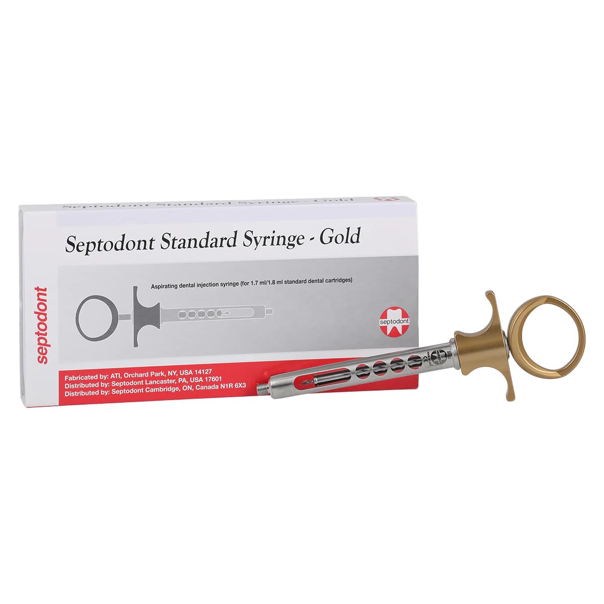 Septodont Aspirating Anesthetic Syringe, Standard, Gold, 1/Pk, N2110 thumbnail 2