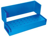 Axis/Kerr Bur Block, 27 Hole, 18 FG / 9 RA, Blue Anodized Aluminum, Autoclavable, AB110-1U - Bur Block 18FG/9RA Blue - Image 1