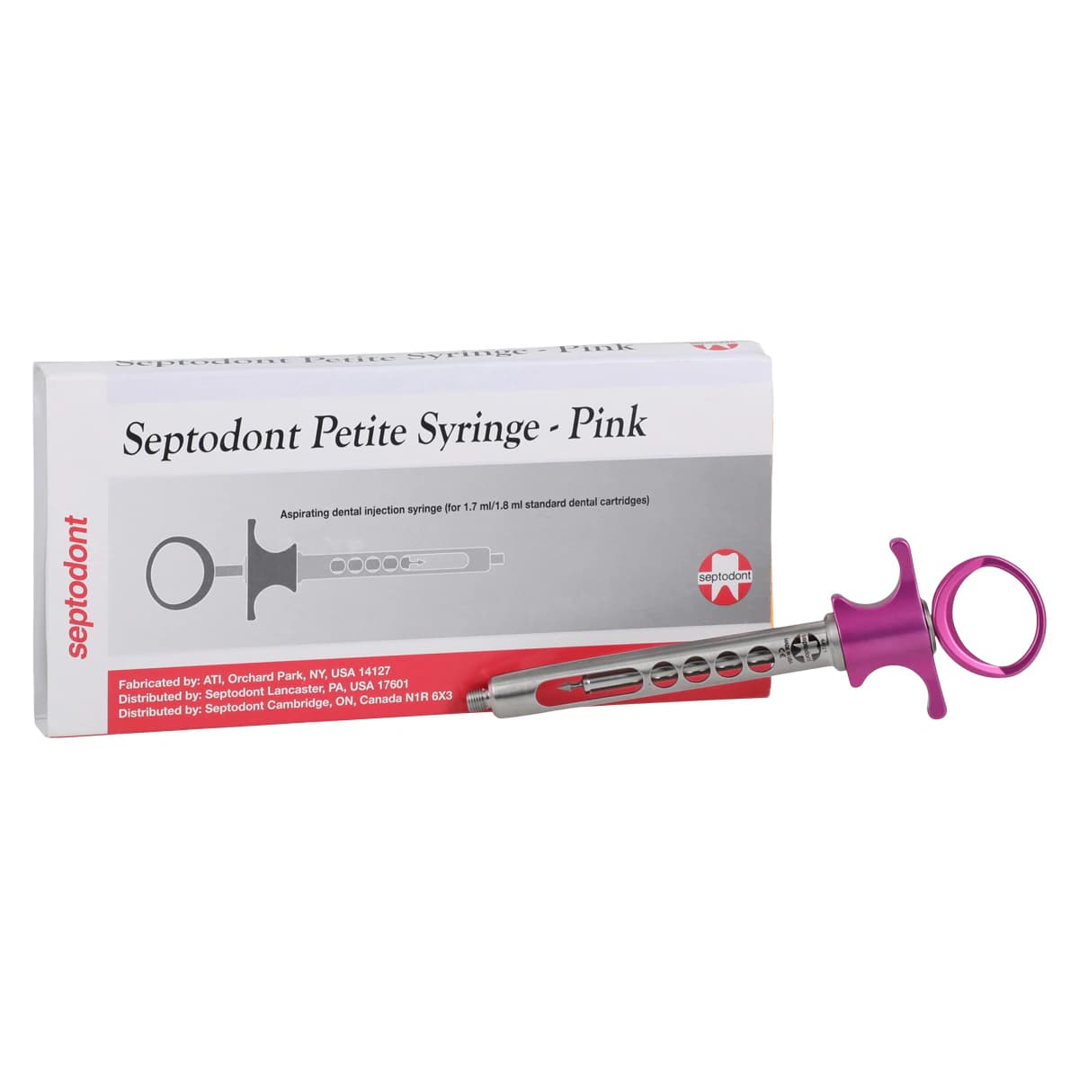 Septodont Petite Aspirating Syringe, Pink, 1.7/1.8 ml Cartridge, 1 Each, 01-N2120 thumbnail 2