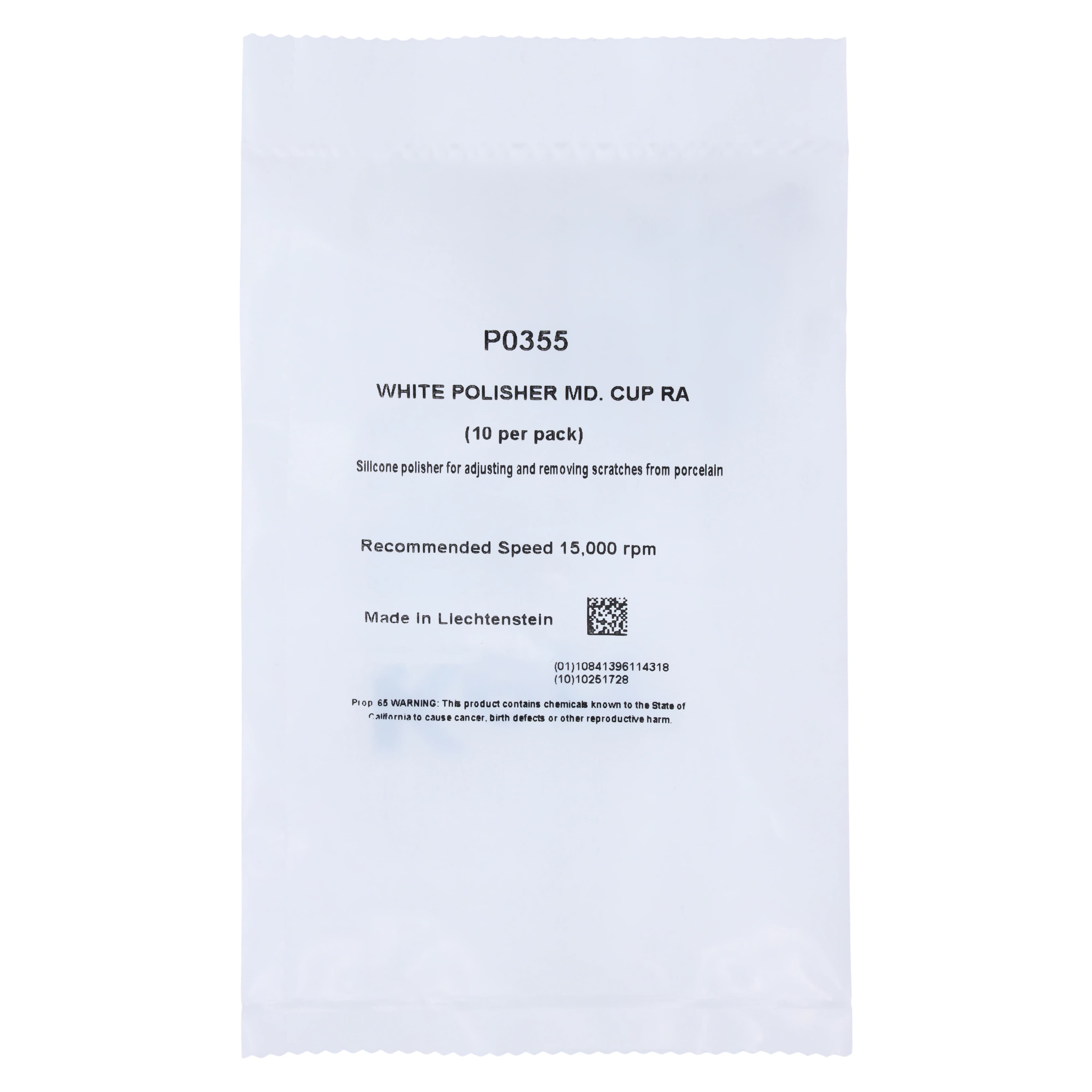 NTI Silicone Polisher, RA (Latch) Shank, White, Inverted Cone #60 (P0355), 10/Pk thumbnail 2