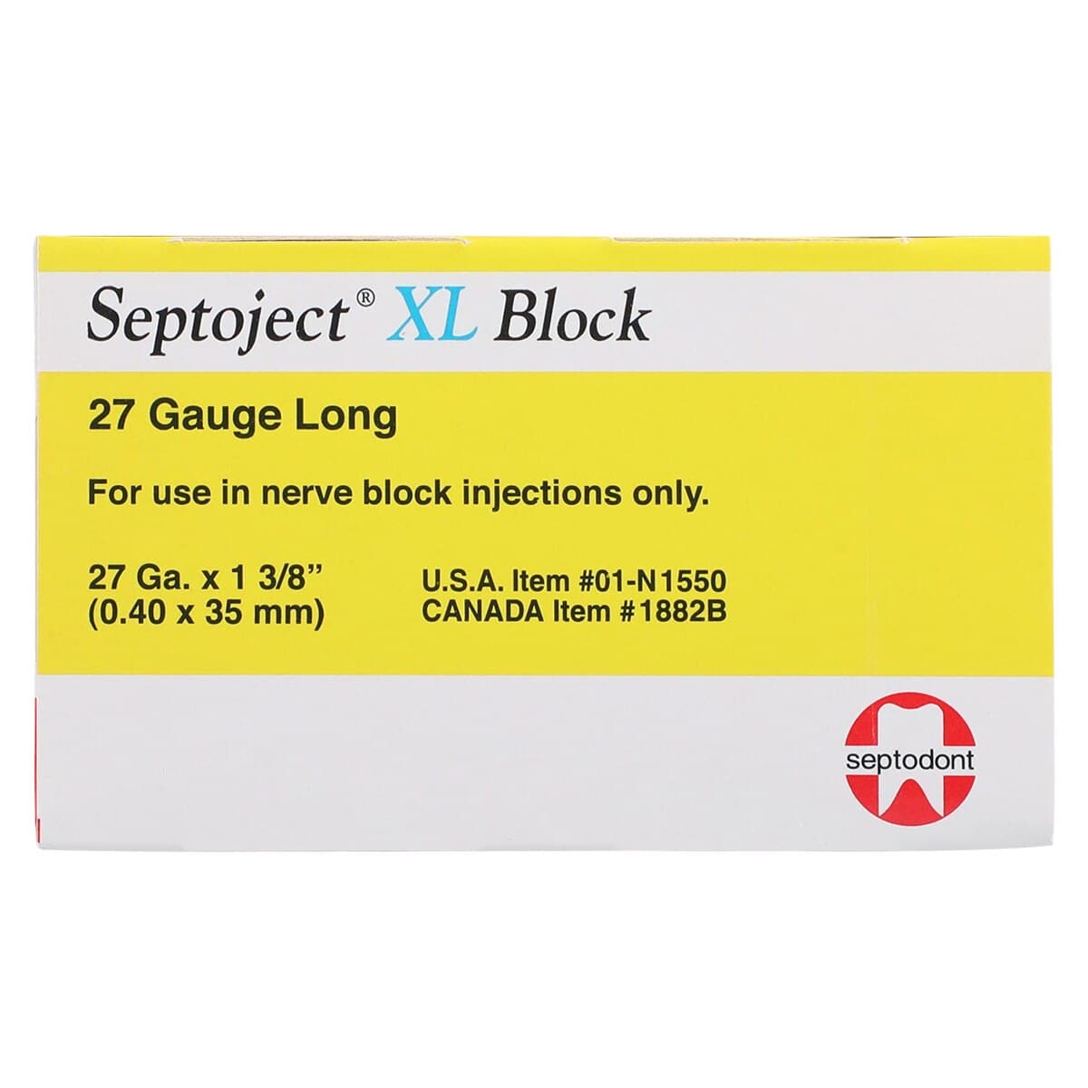 Septoject XL Dental Needles, 27 Gauge, Long (35mm), Plastic Hub, Sterile, 100/Box, 01-N1550 thumbnail 6