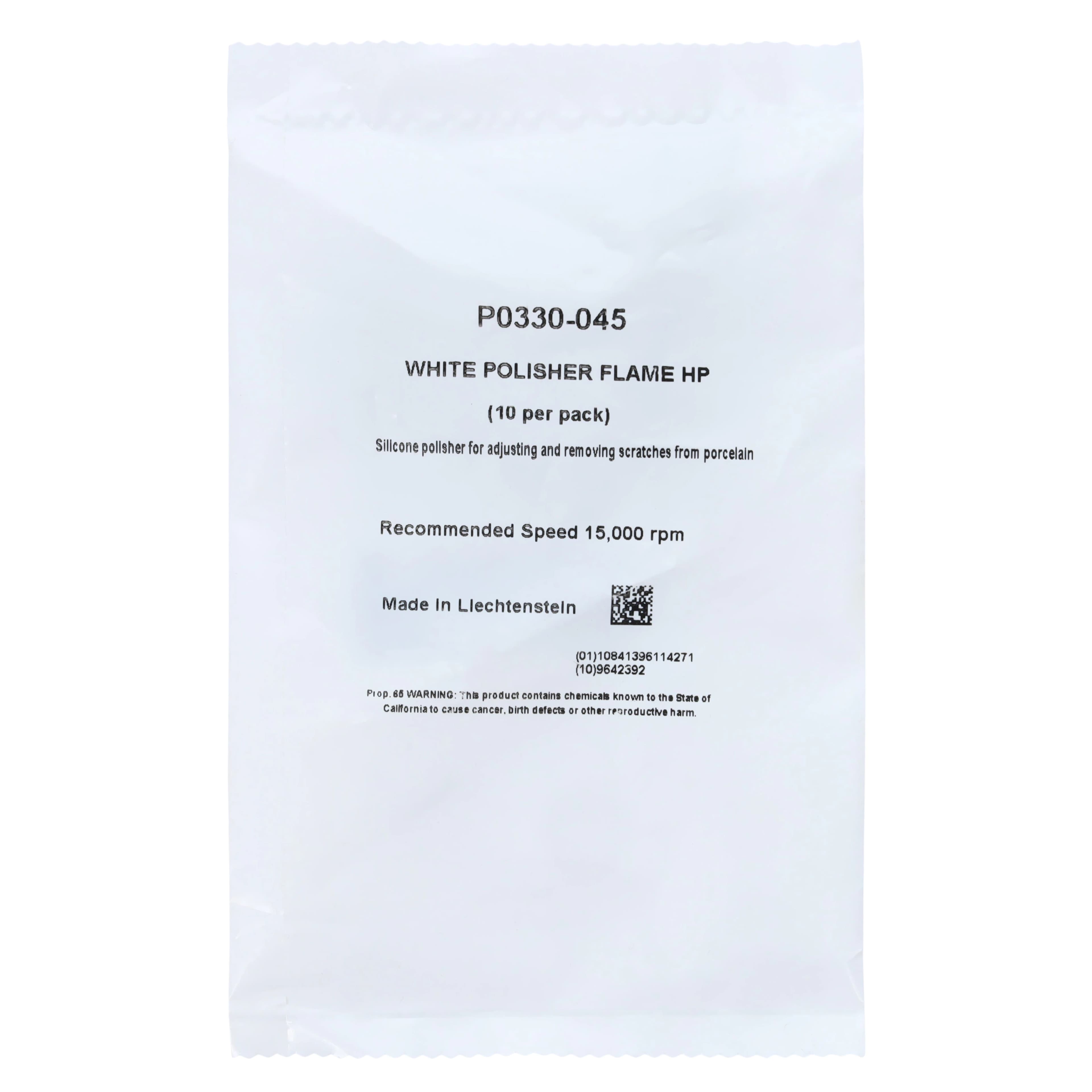 NTI Silicone Polisher, White, HP, Flame Shape, Size 045, 10/Pack, P0330-045 thumbnail 2