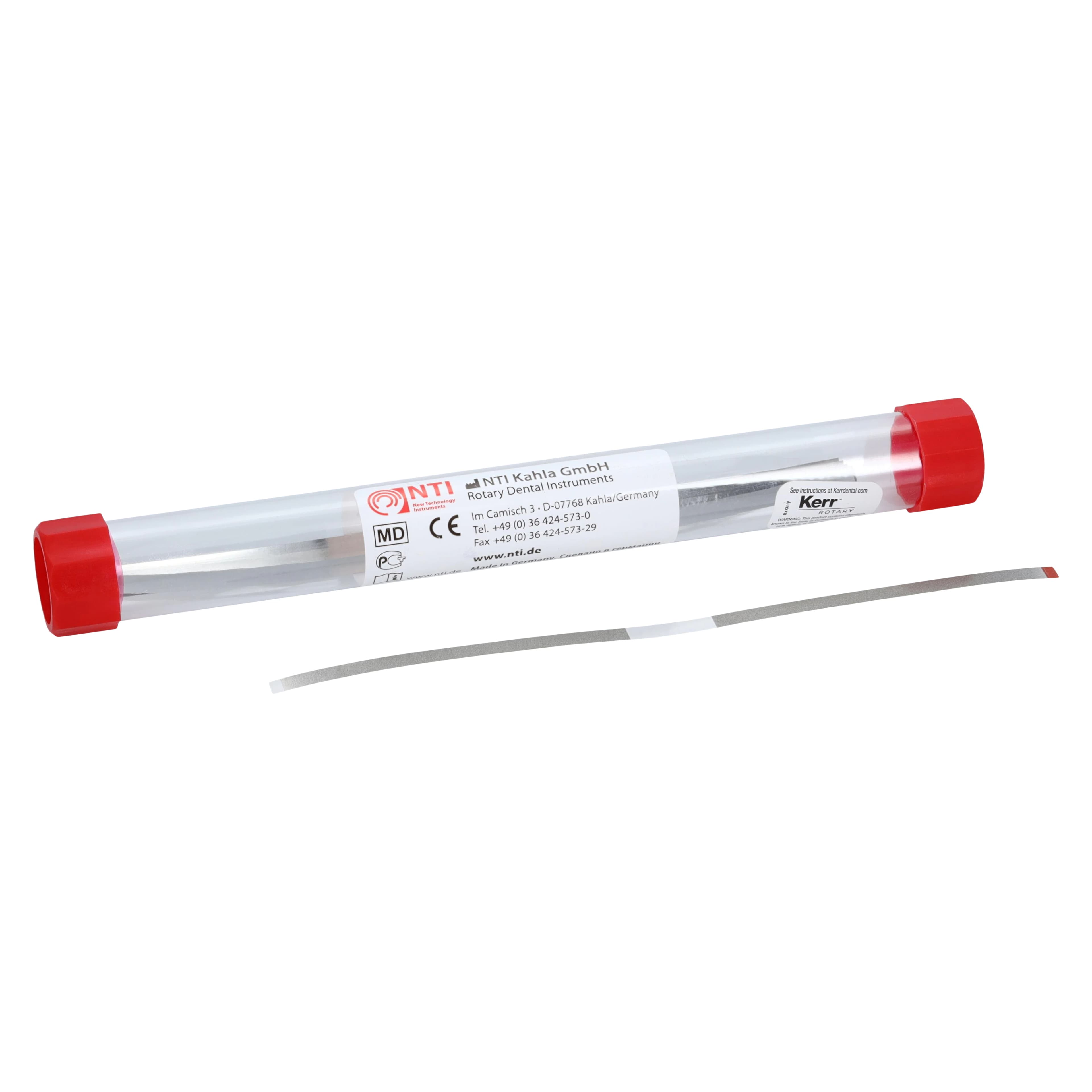 NTI Diamond Finishing Strips, Wide, 3.75 mm, Fine (Red), 0.08 mm Thick, Non-Serrated, 10/Pkg, FS3-F - 0.08 mm Thick, 3.75 mm Wide, 10/Pkg., Red, Fine, FS3-F - Image 1
