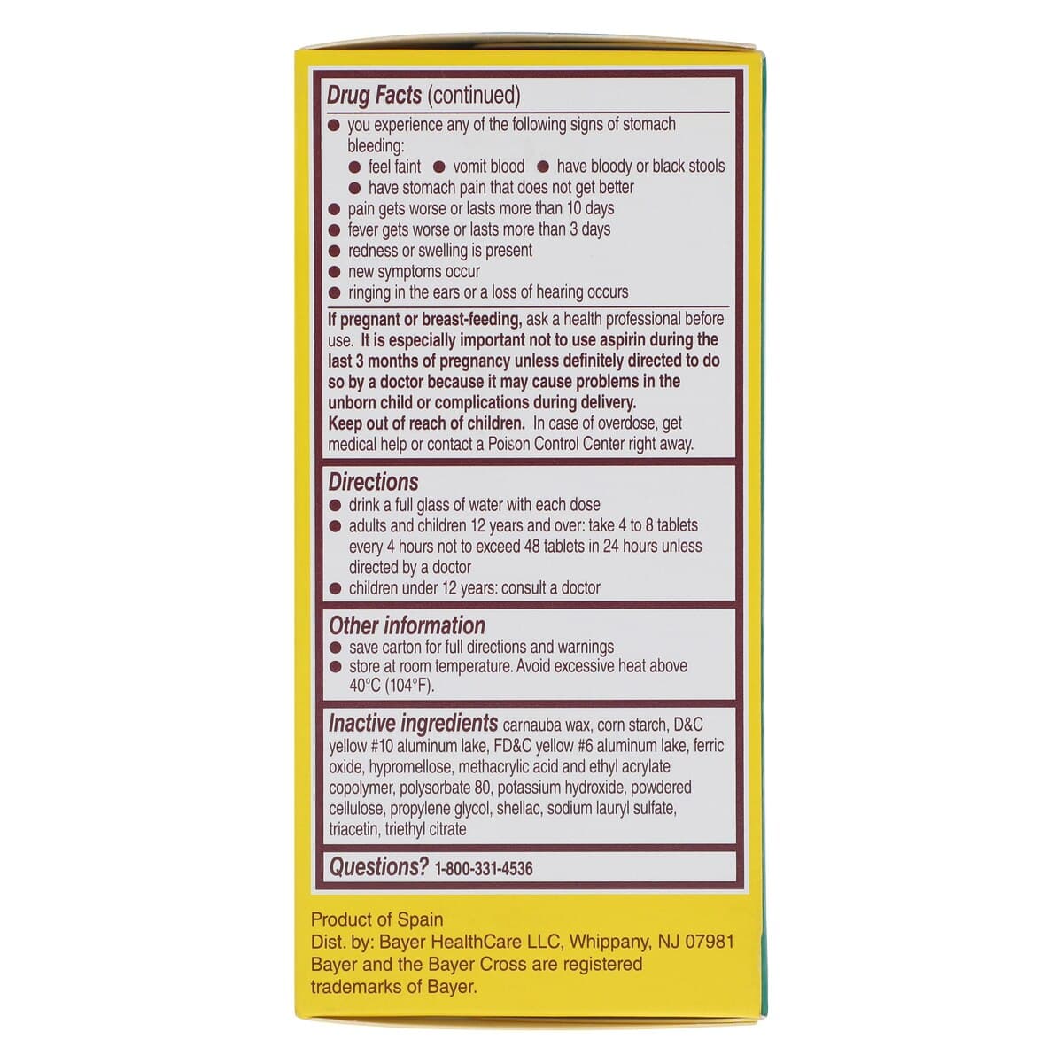 Bayer Low Dose Aspirin 81mg Tablets, NSAID Pain Reliever, 200 Count Bottle thumbnail 5